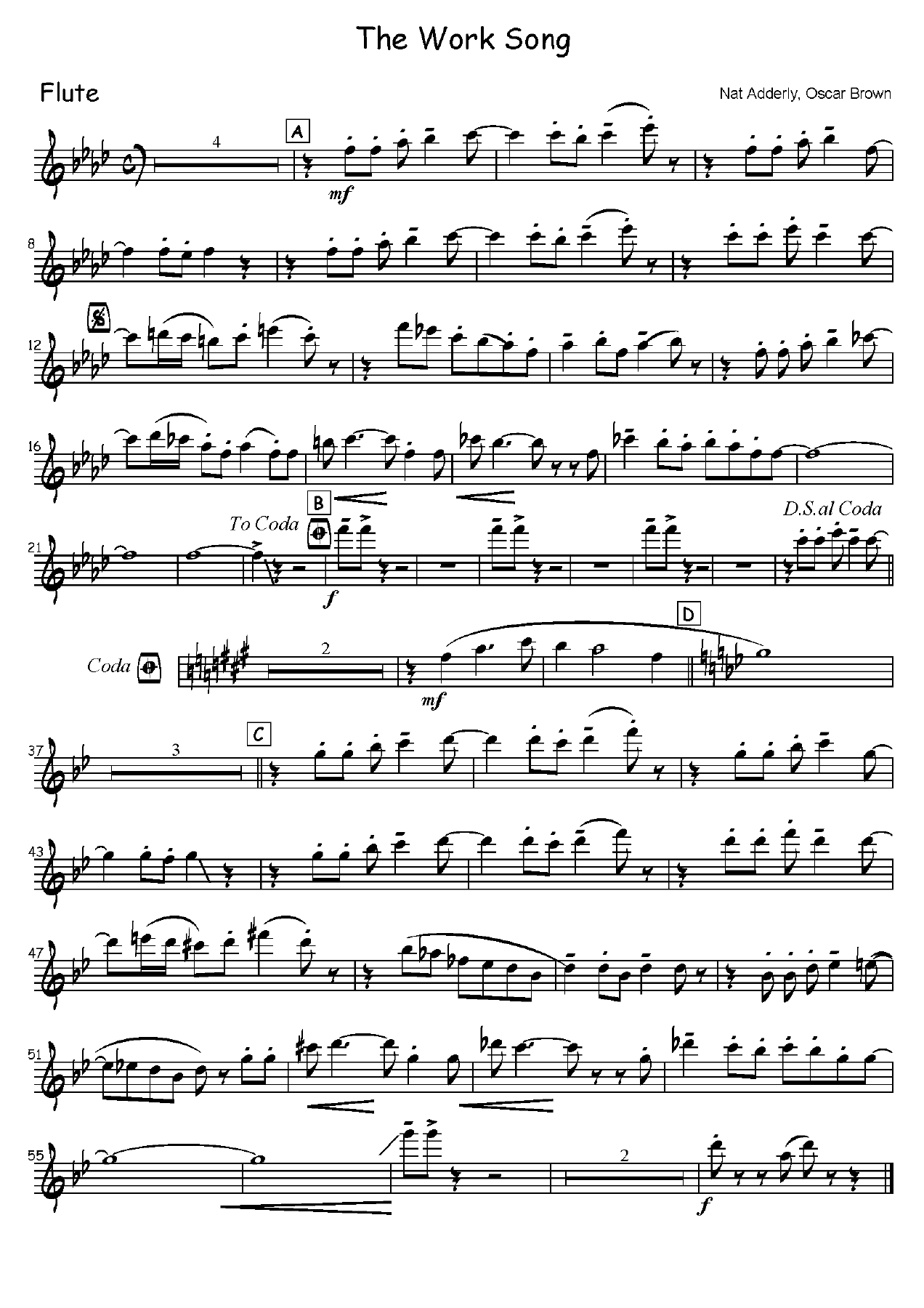 The Work Song — sheet music preview