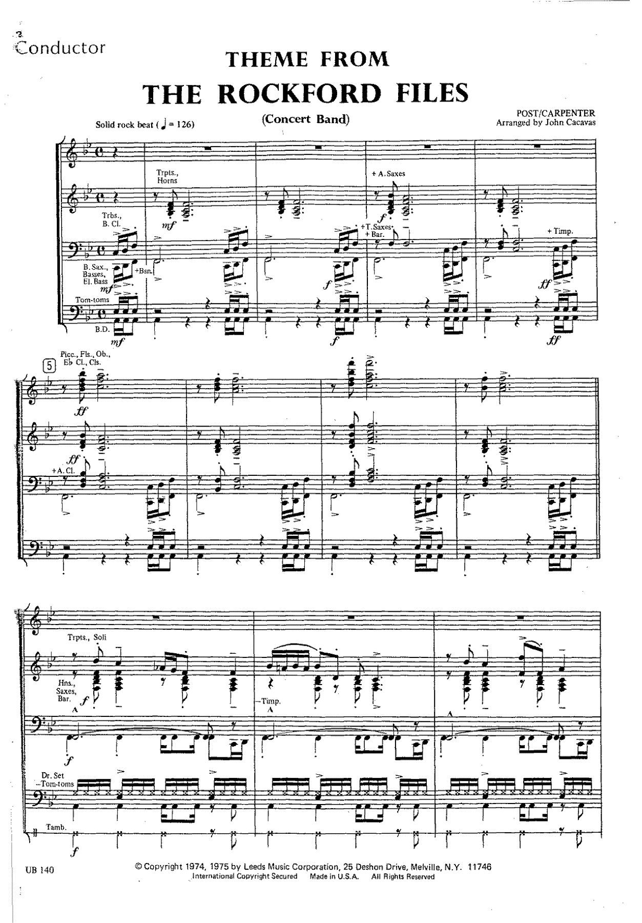Theme From The Rockford Files — sheet music preview