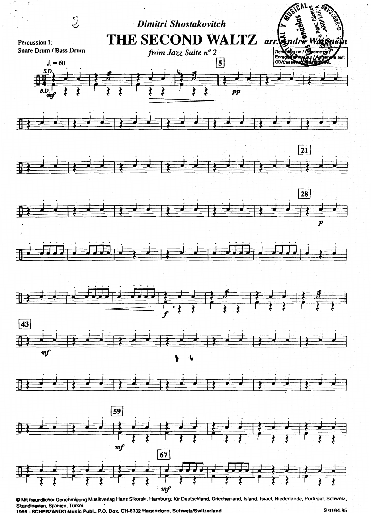percusion — sheet music preview