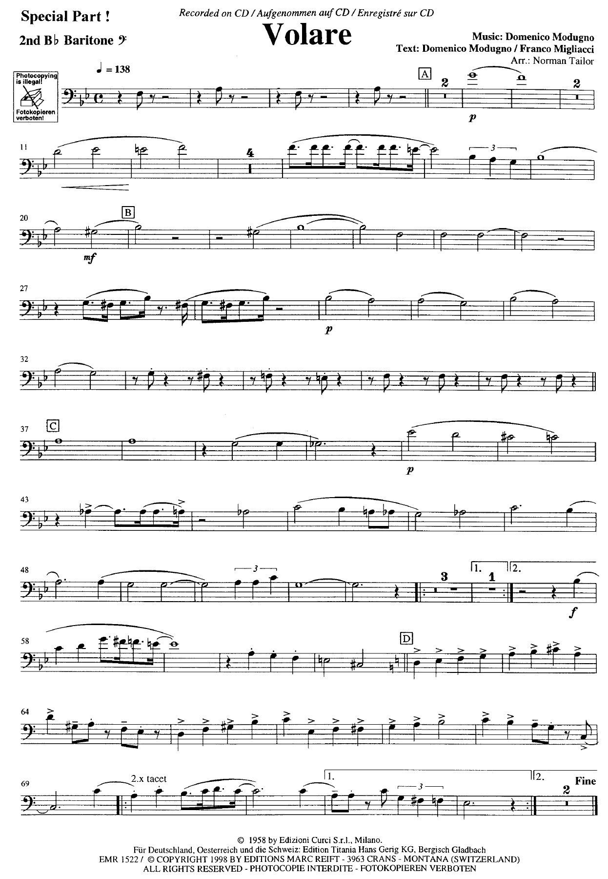 Baritone Sib 2 Especial — sheet music preview