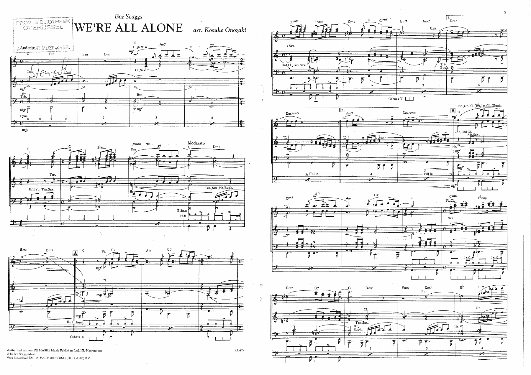 We're All Alone — sheet music preview
