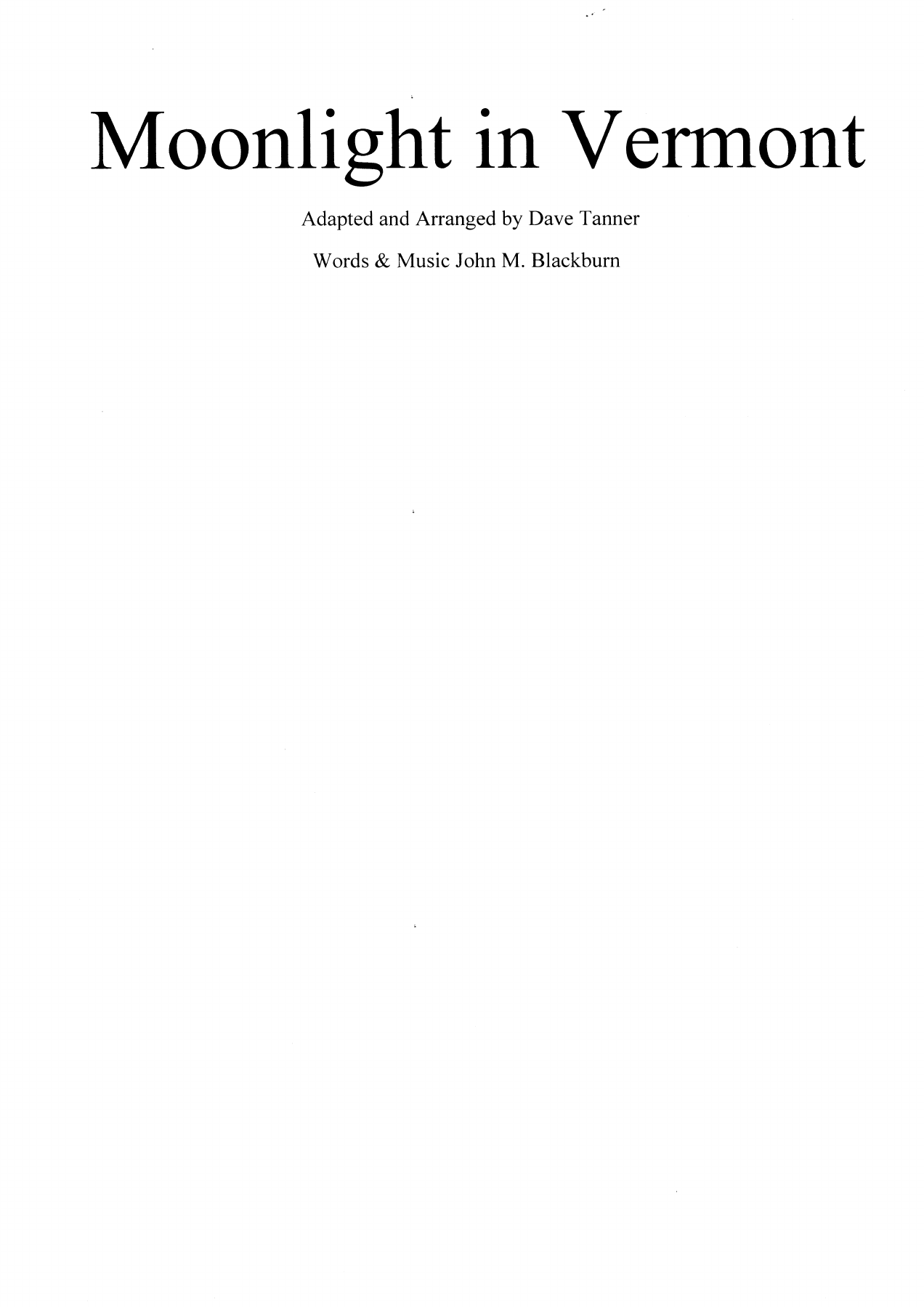 Moonlight In Vermont — sheet music preview