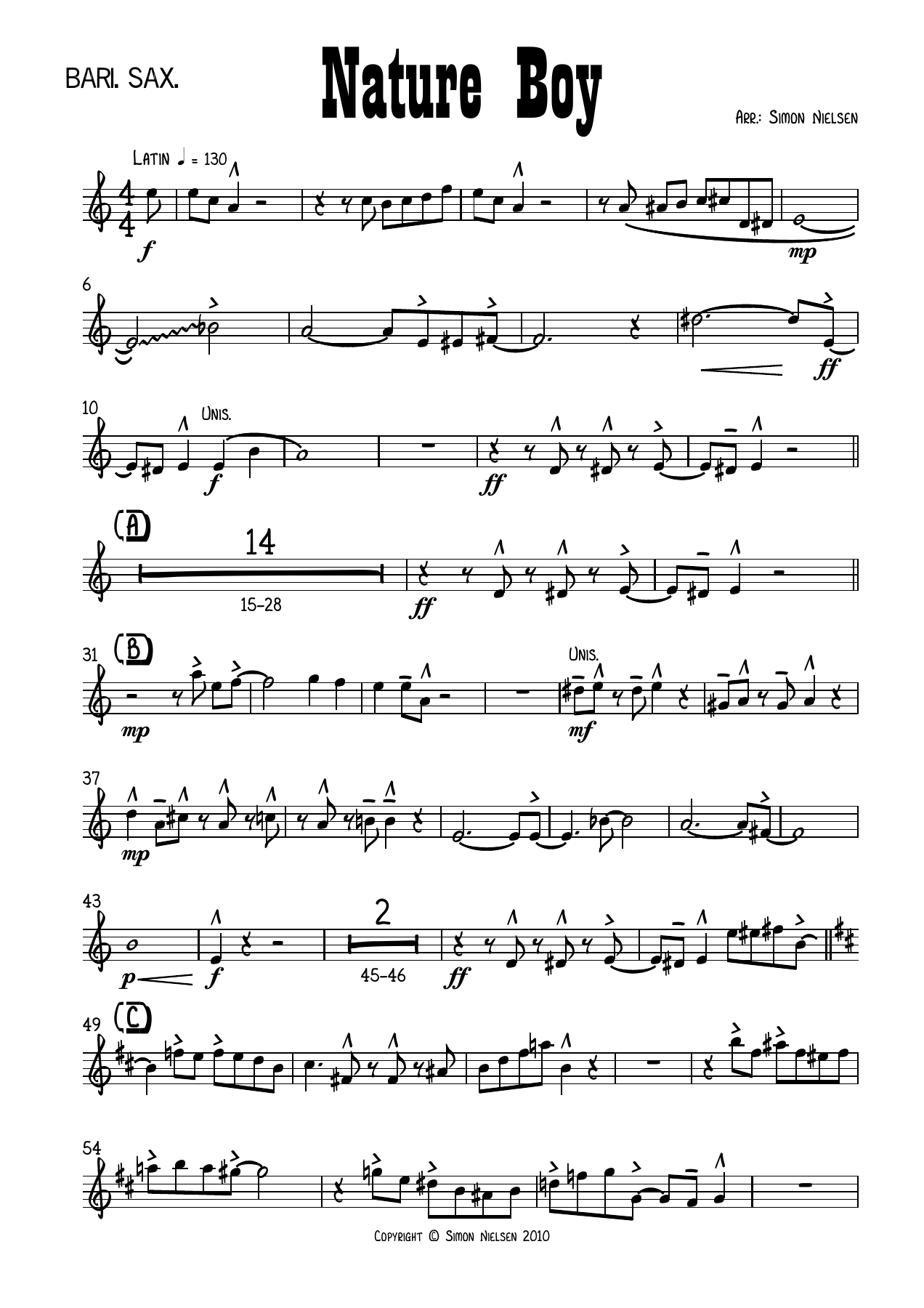 Nature Boy — sheet music preview