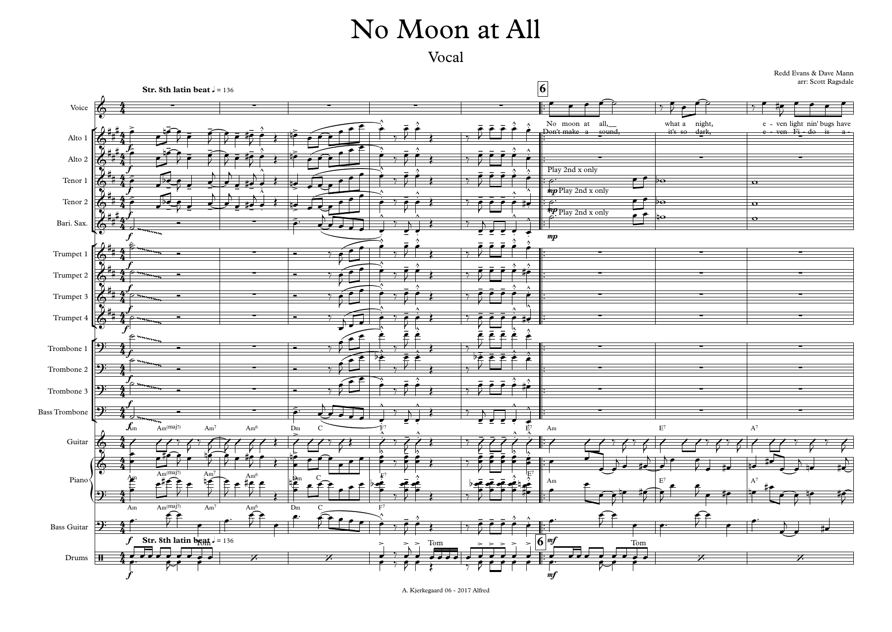 No moon at all 5444S vocal Scott Ragsdale — sheet music preview
