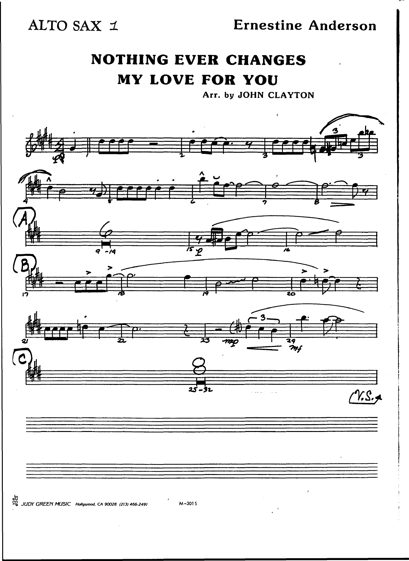 Nothing Ever Changes -G Enestine Anderson-Clayton — sheet music preview