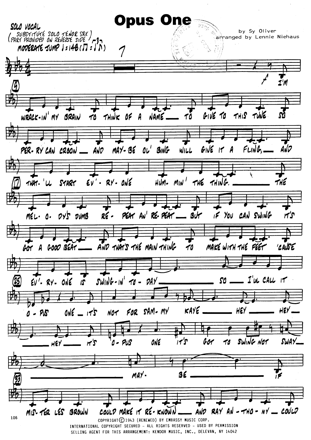 Oliver Sy-opus One-parti — sheet music preview