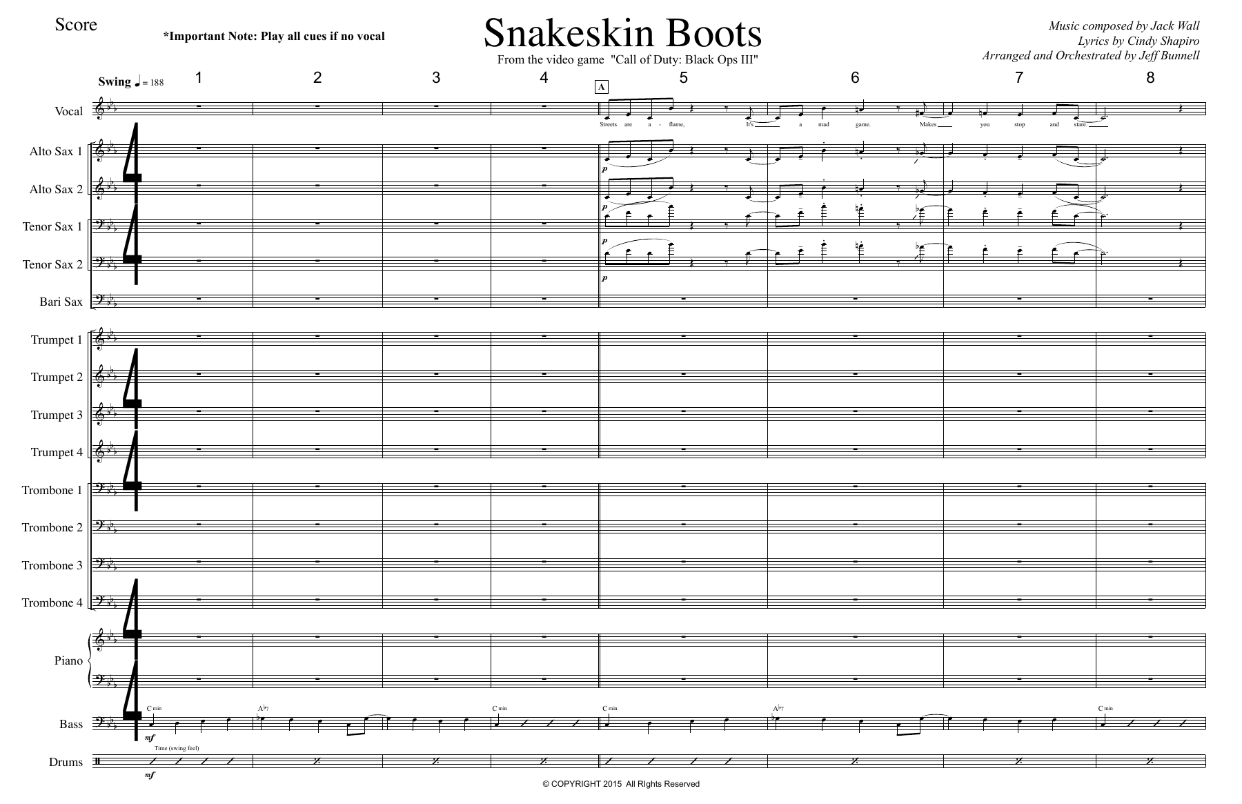 Snakeskin Boots — sheet music preview