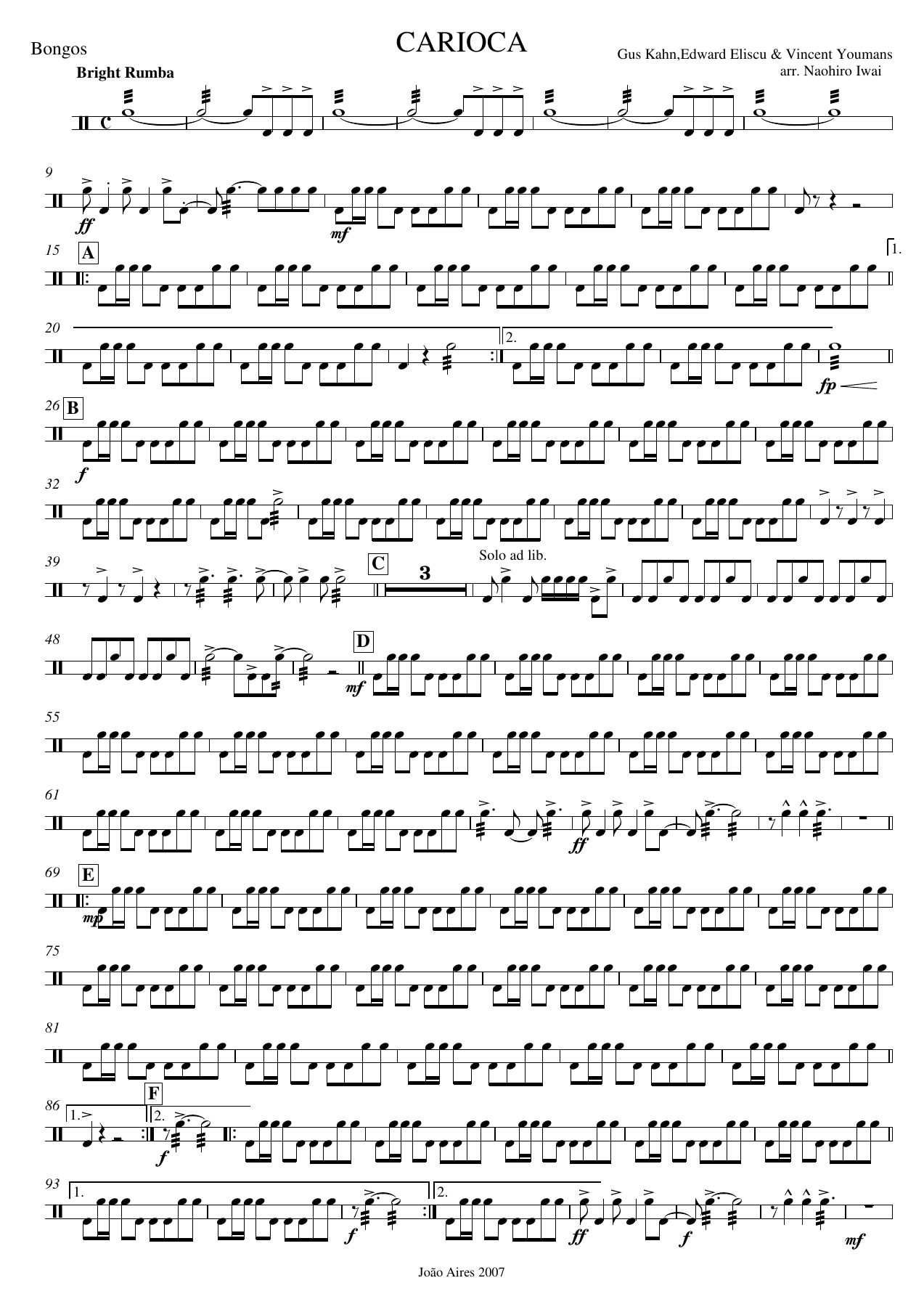Bongos — sheet music preview