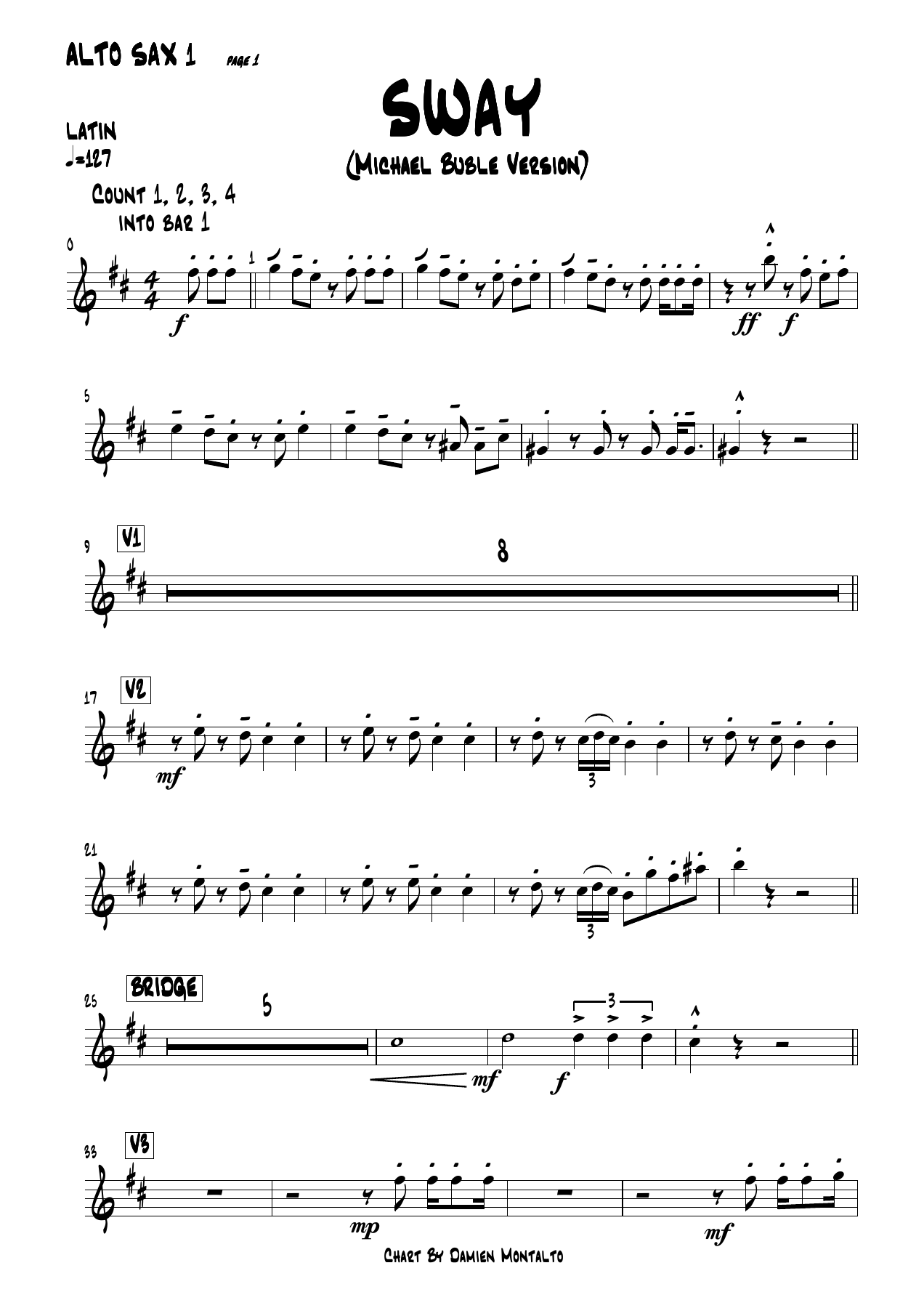 Sway ALTO — sheet music preview