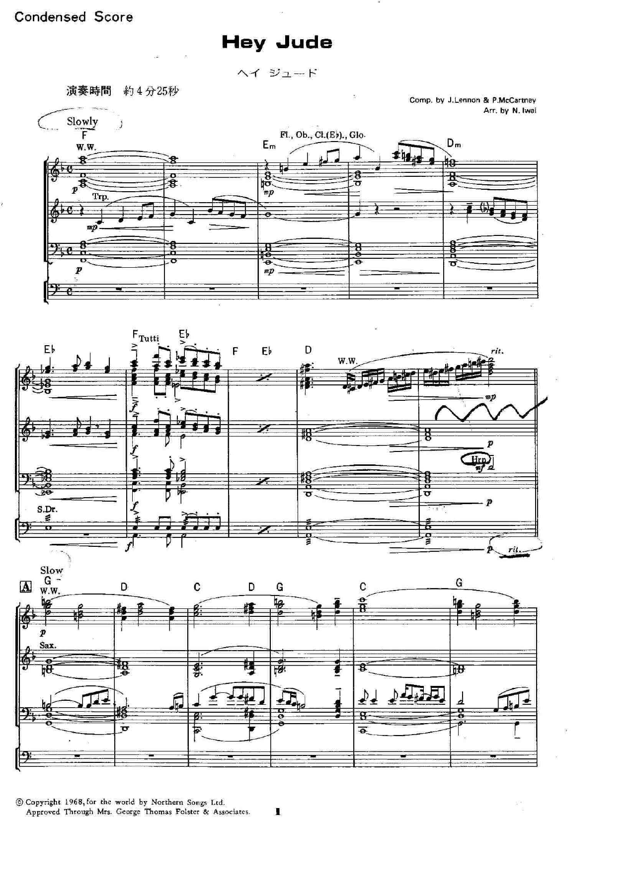 Heyjude-score — sheet music preview