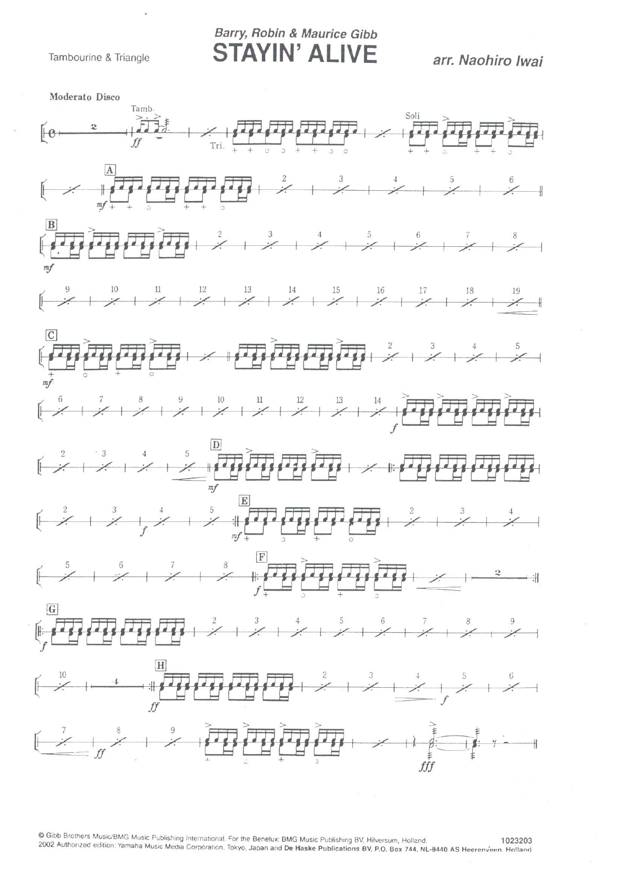Stayin Alive — sheet music preview