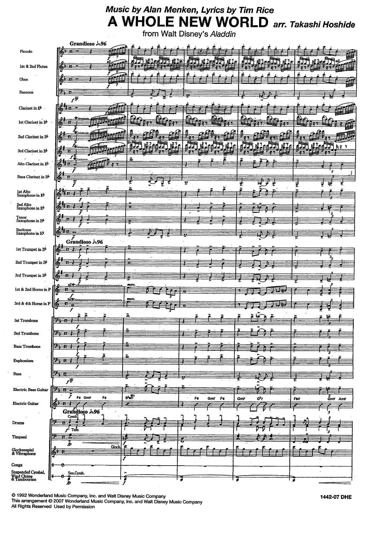A Whole New World (T.Hoshide) — sheet music preview