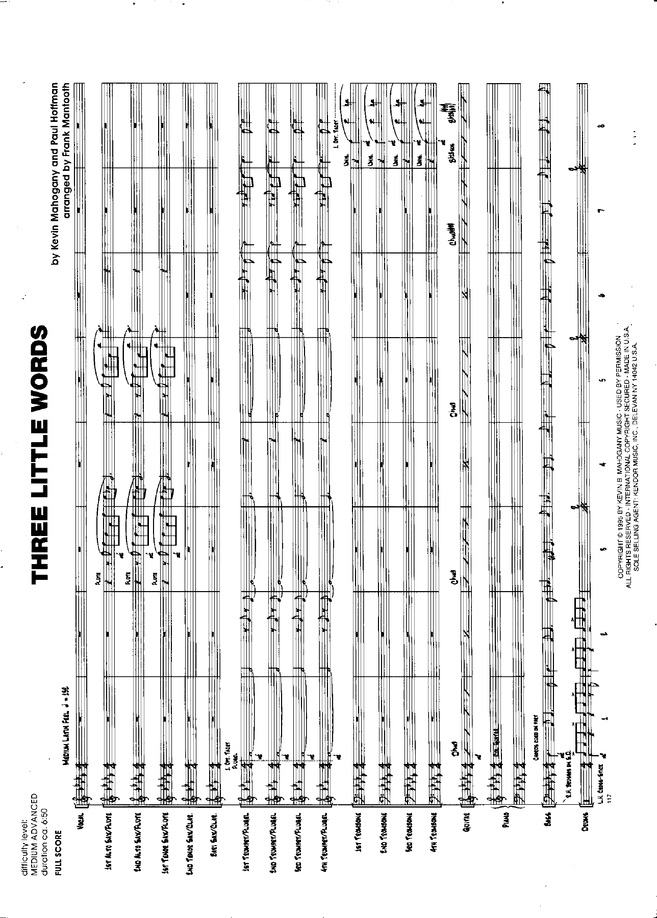 Three Little Words — sheet music preview