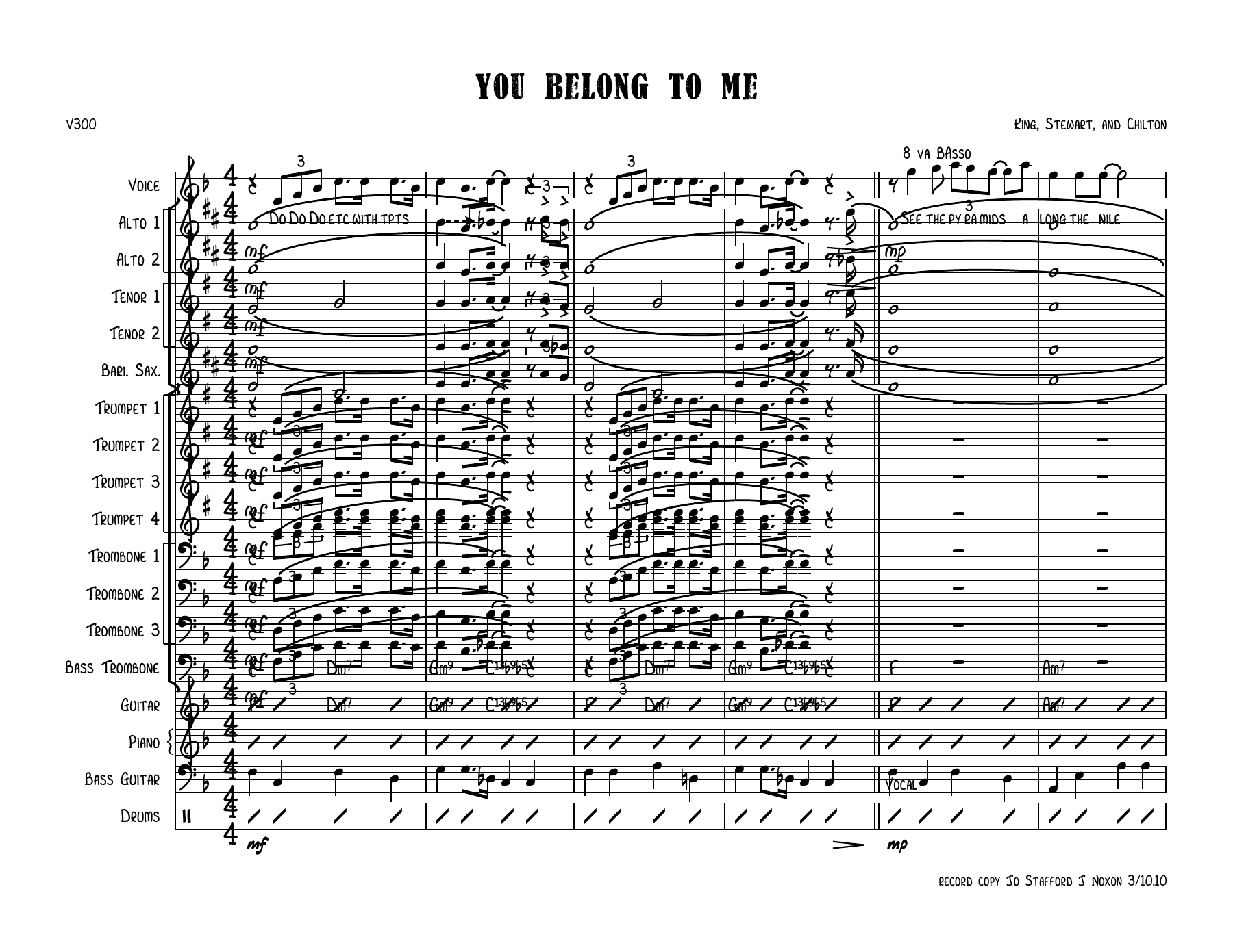 You Belong To Me — sheet music preview