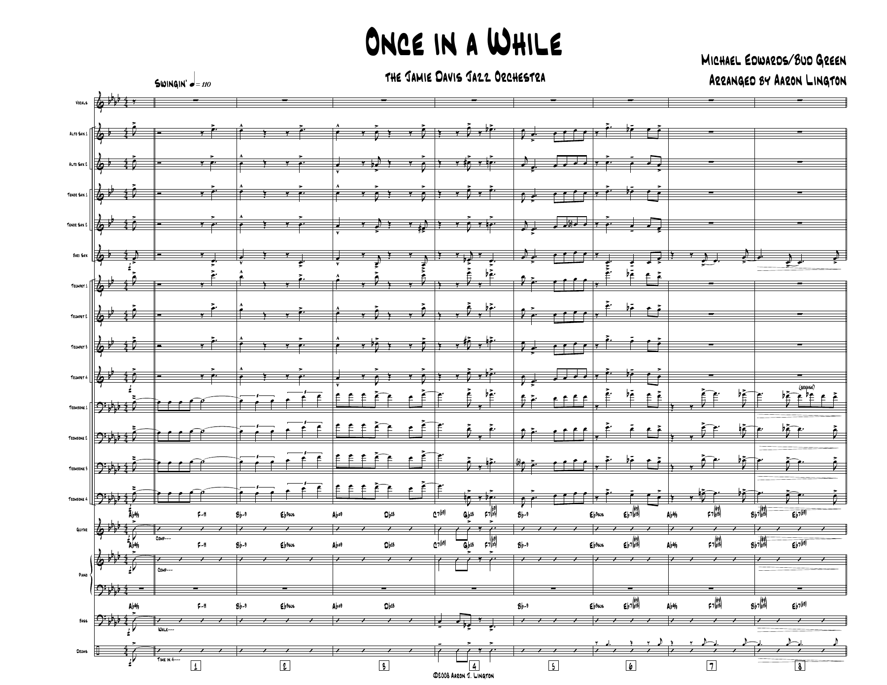 Once in a while- score — sheet music preview