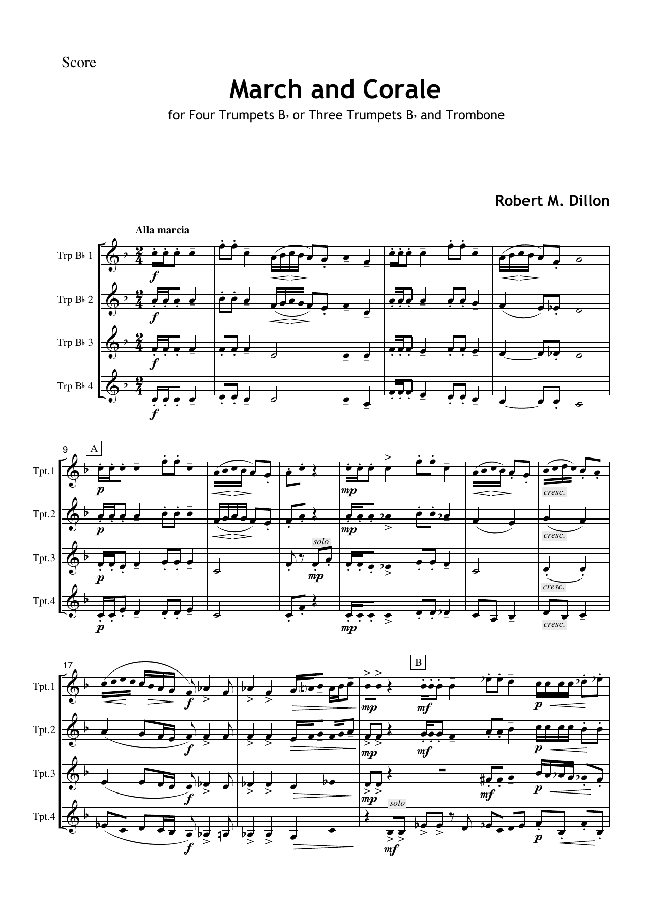 March and Corale — sheet music preview