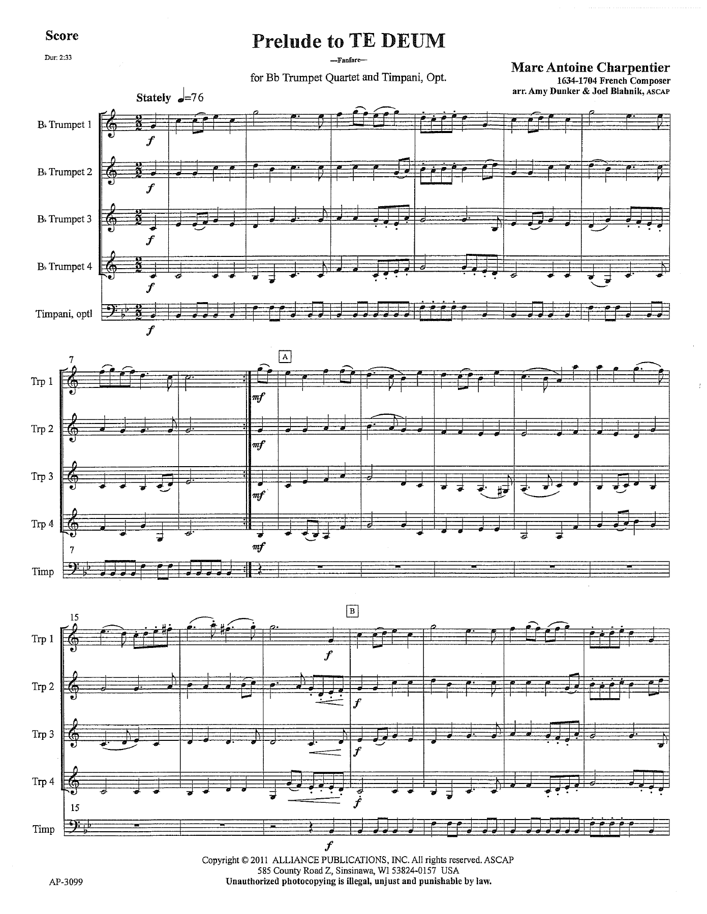 Prelude-to-Te-Deum — sheet music preview