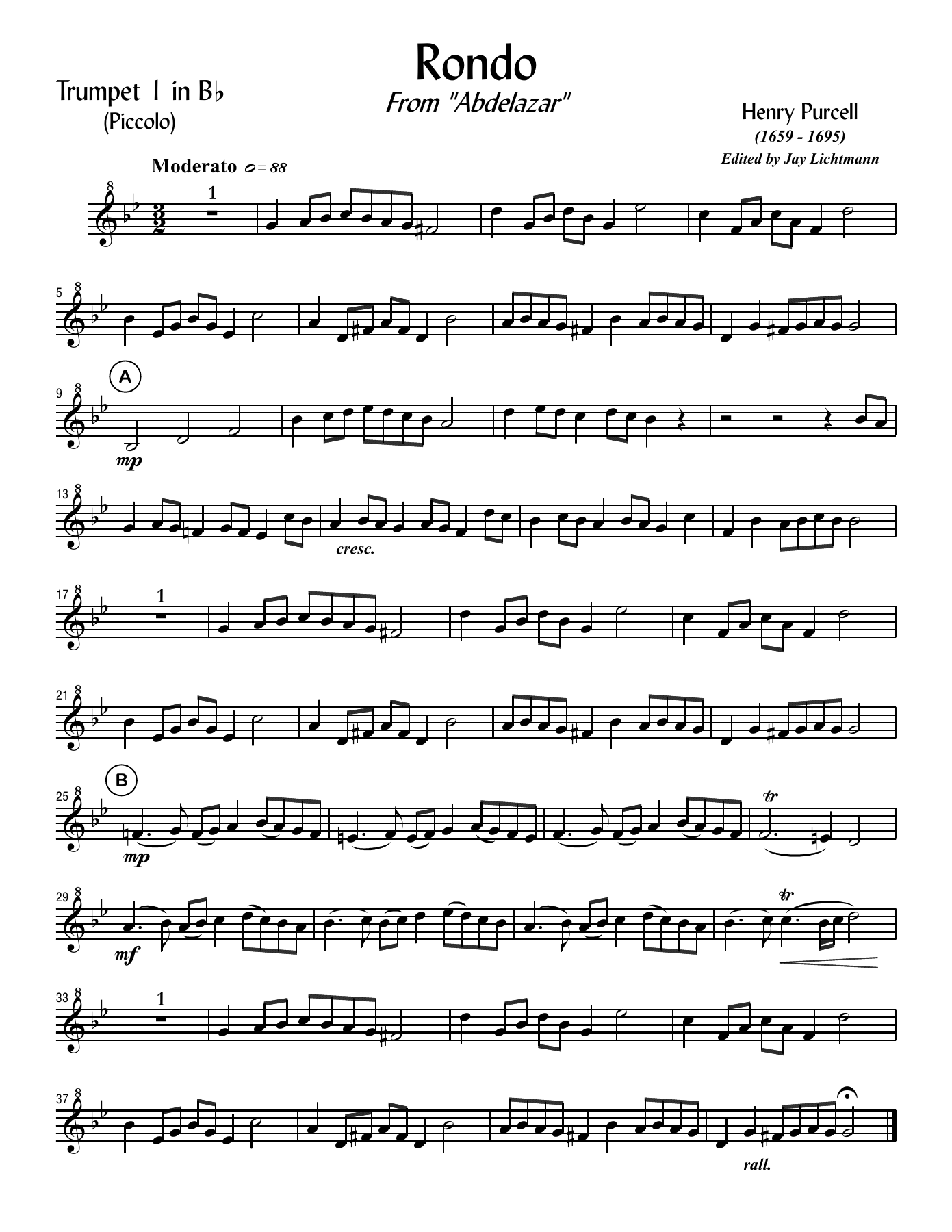 Purcell Rondo — sheet music preview