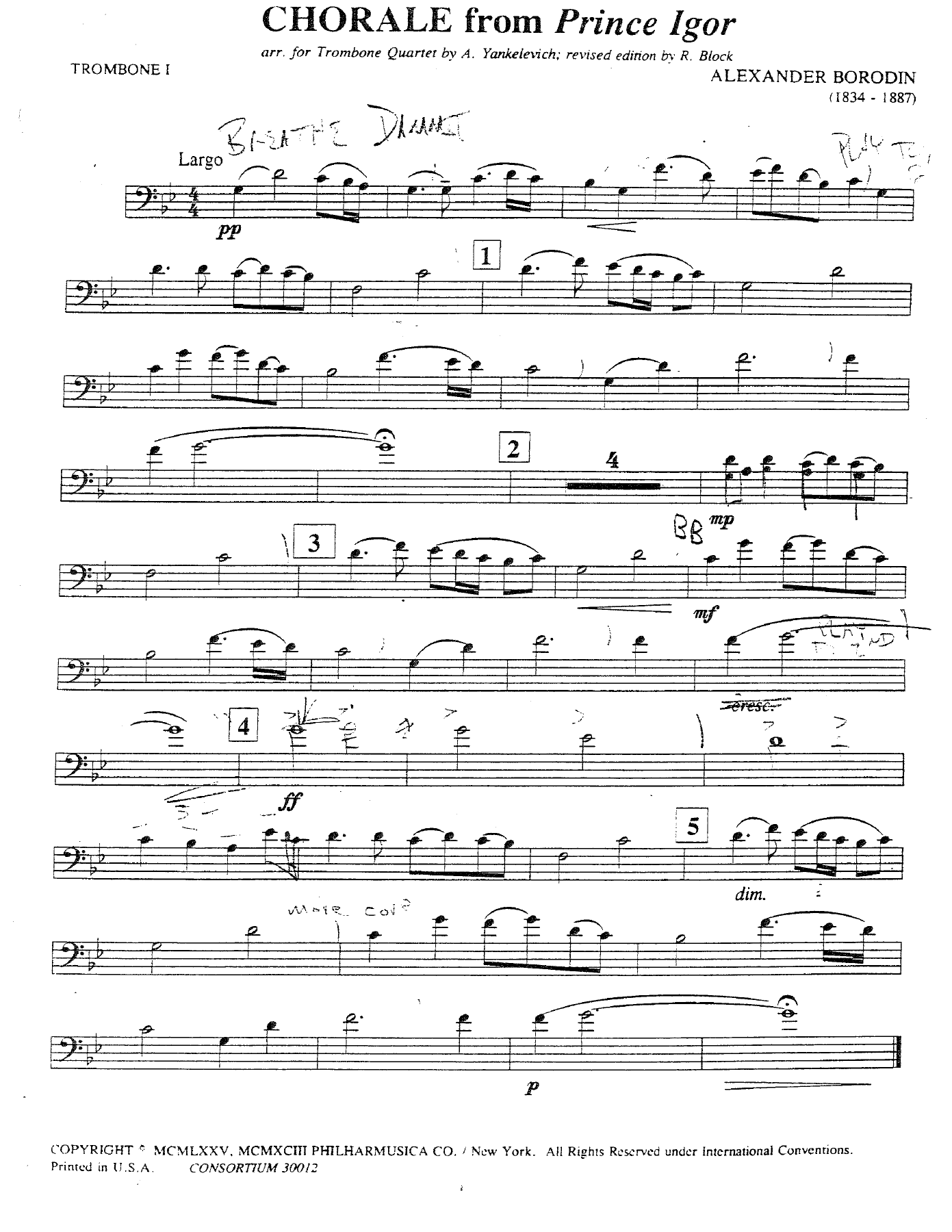Chorale from Prince Igor — sheet music preview