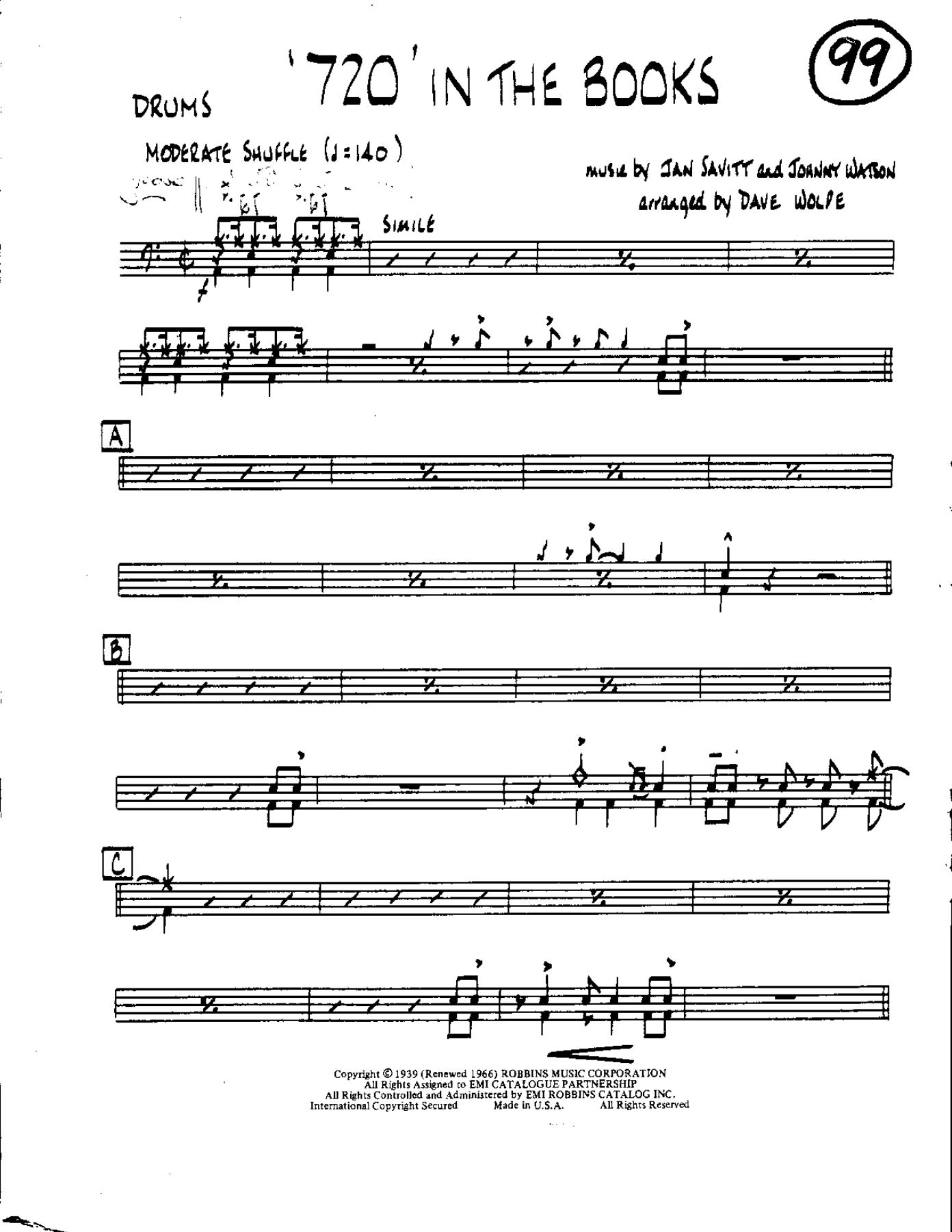 Circle 99-720 in the Books-Drums — sheet music preview