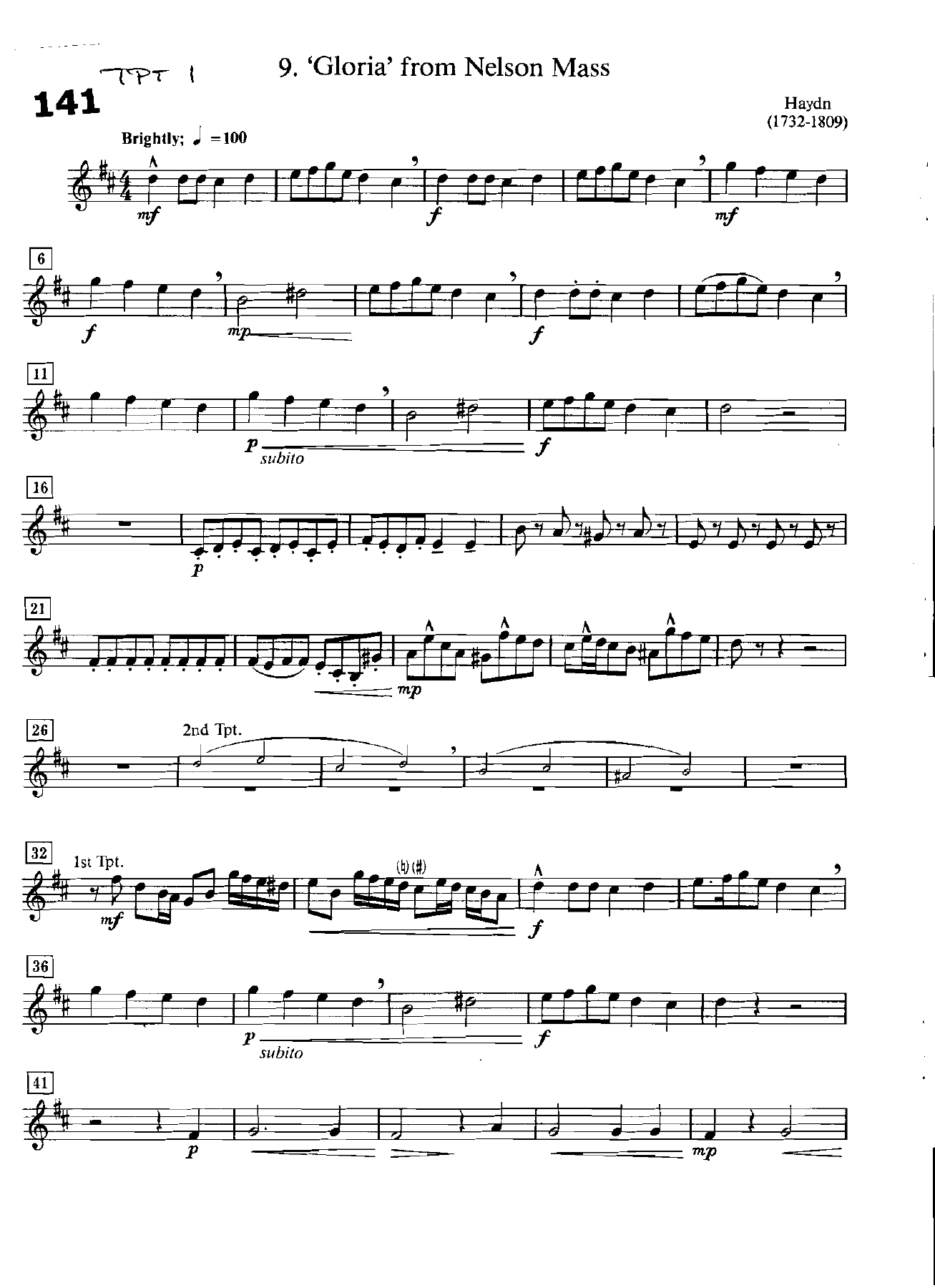 Gloria From Nelson Mass — sheet music preview