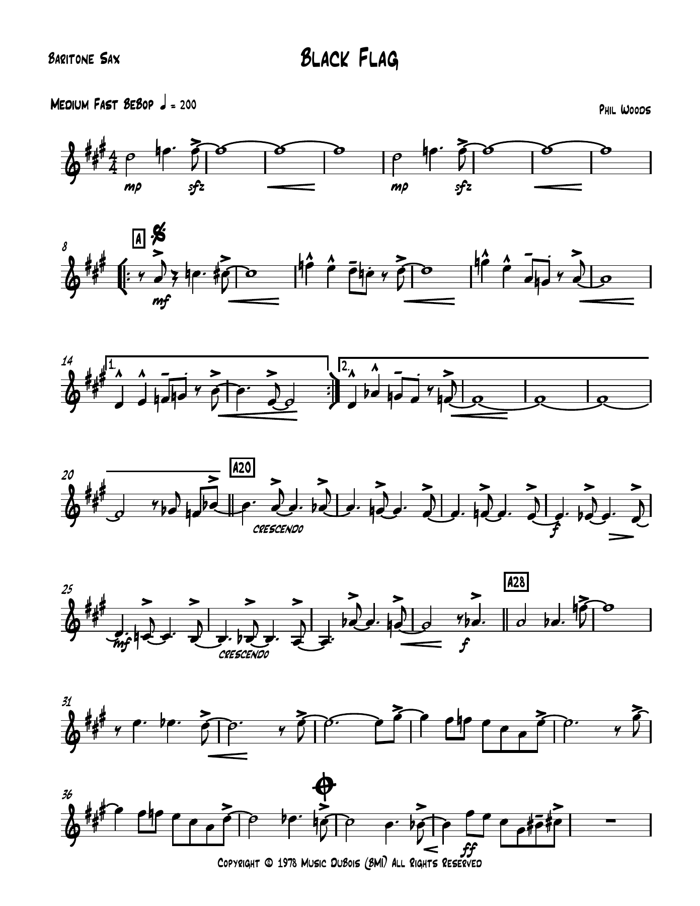 01 Baritone Sax — sheet music preview