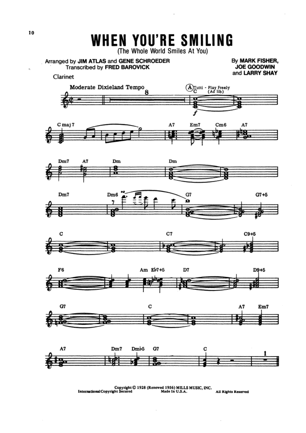 When Youre Smiling - arr Jim Atlas — sheet music preview