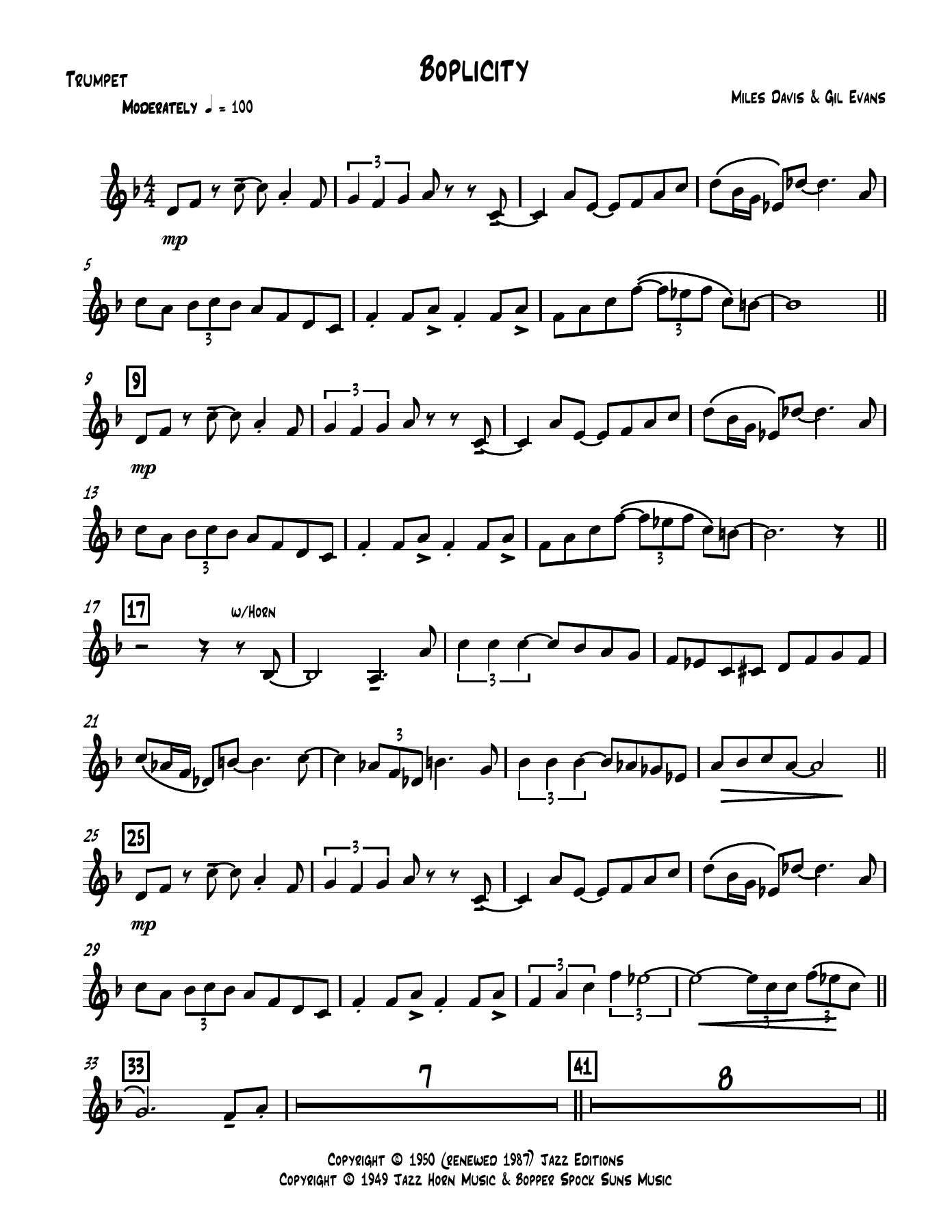 BoblicityLBB Trumpet — sheet music preview