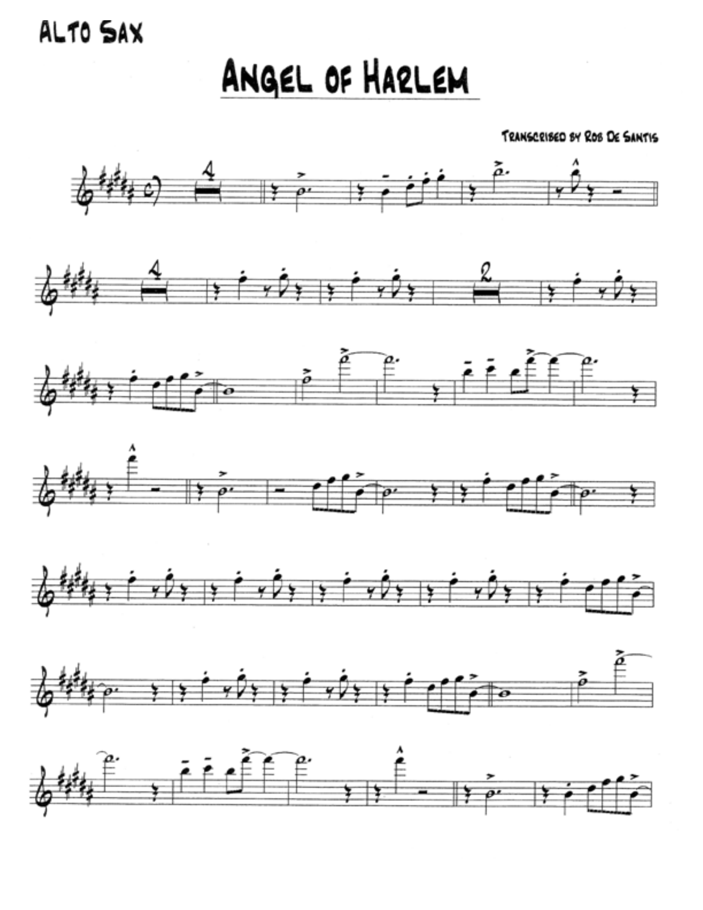Angel of Harlem — sheet music preview