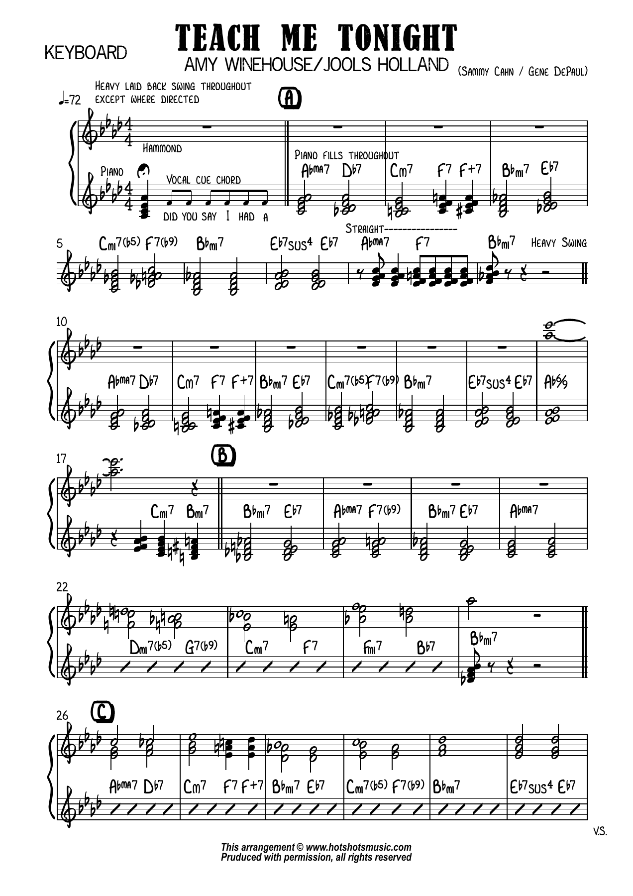 keys — sheet music preview