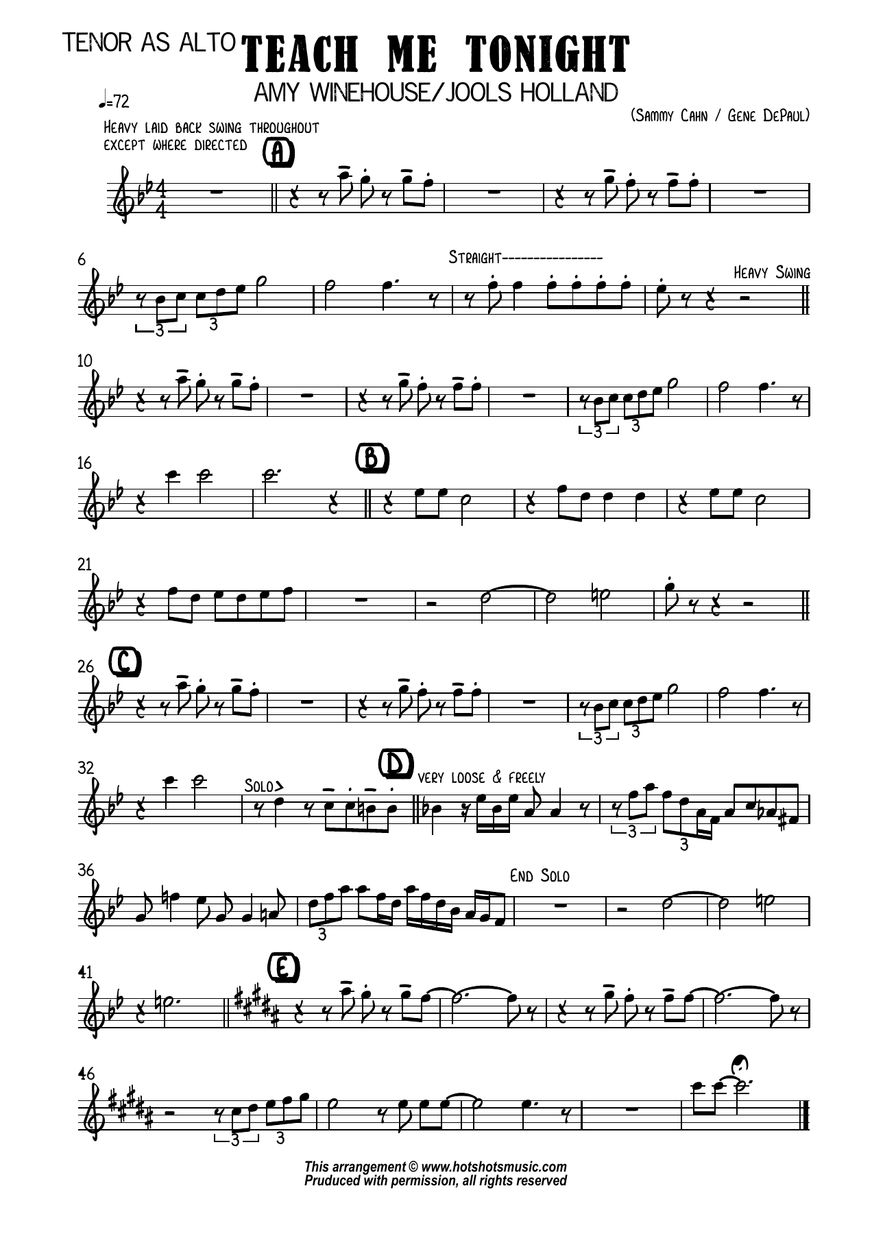 tenor as alto — sheet music preview