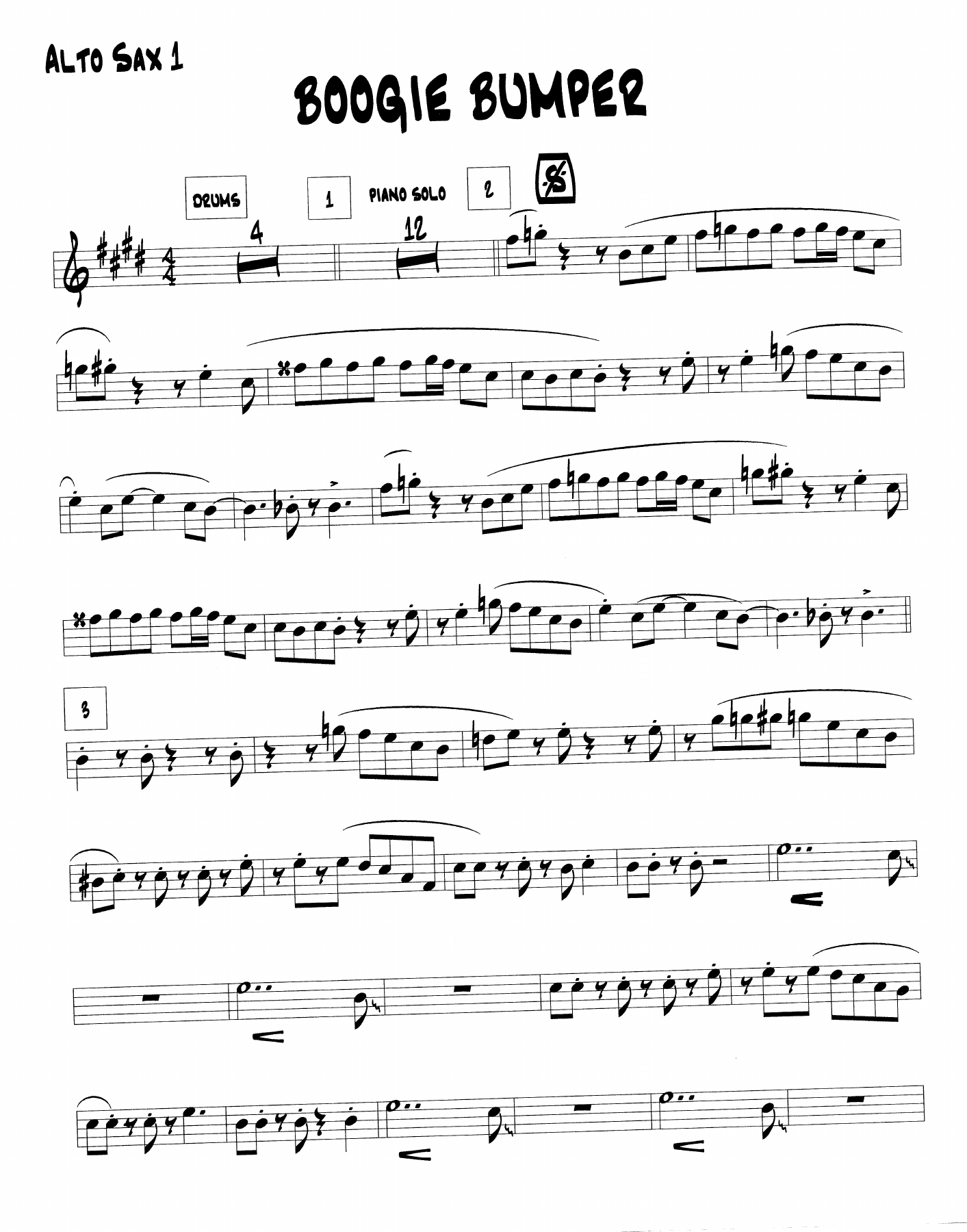 Boogie Bumper - 2 horns - Big Bad Voodoo Daddy — sheet music preview
