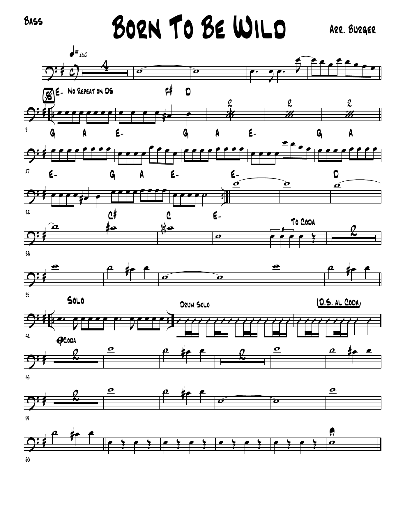 Born To Be Wild — sheet music preview
