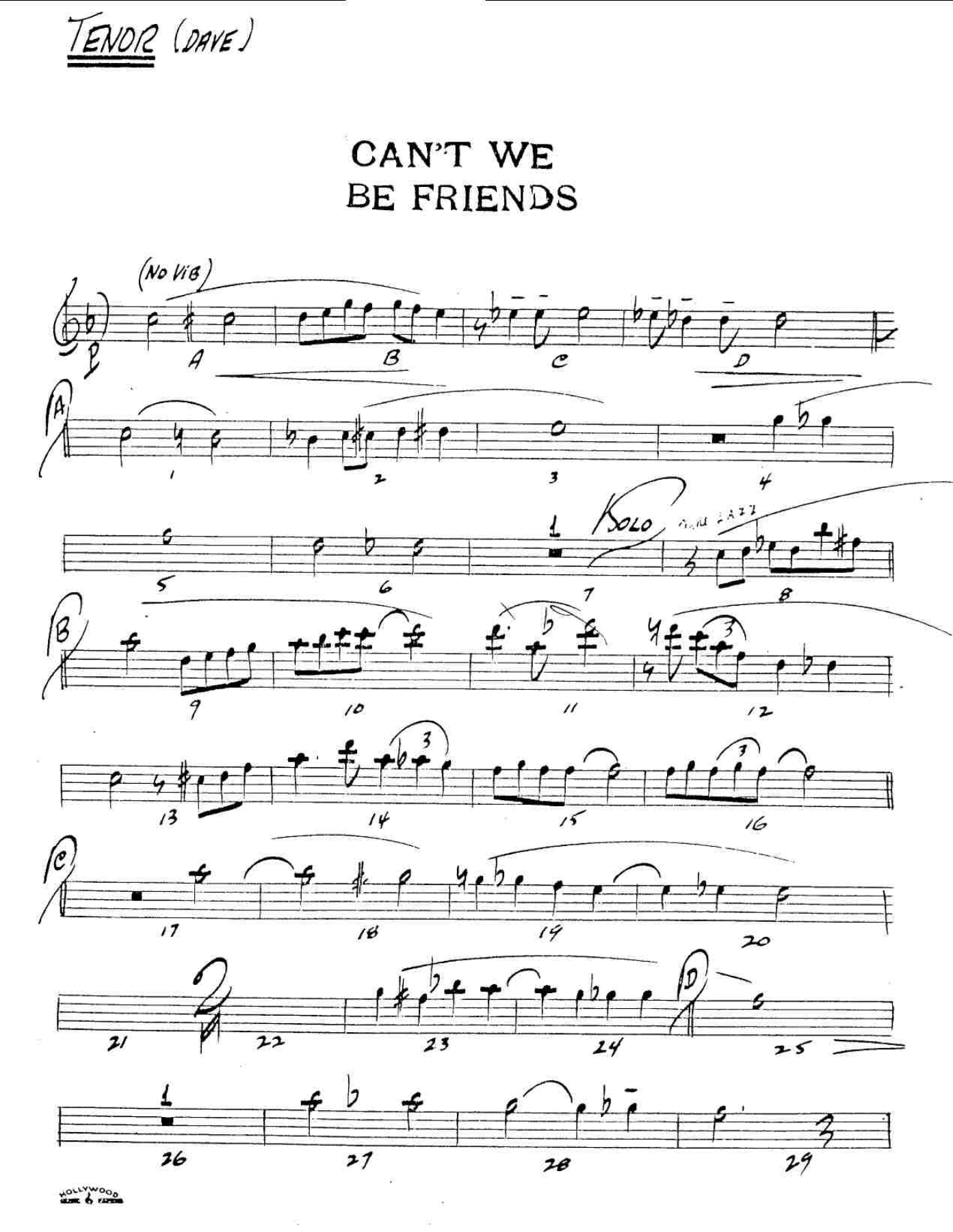 Can't We Be Friends — sheet music preview