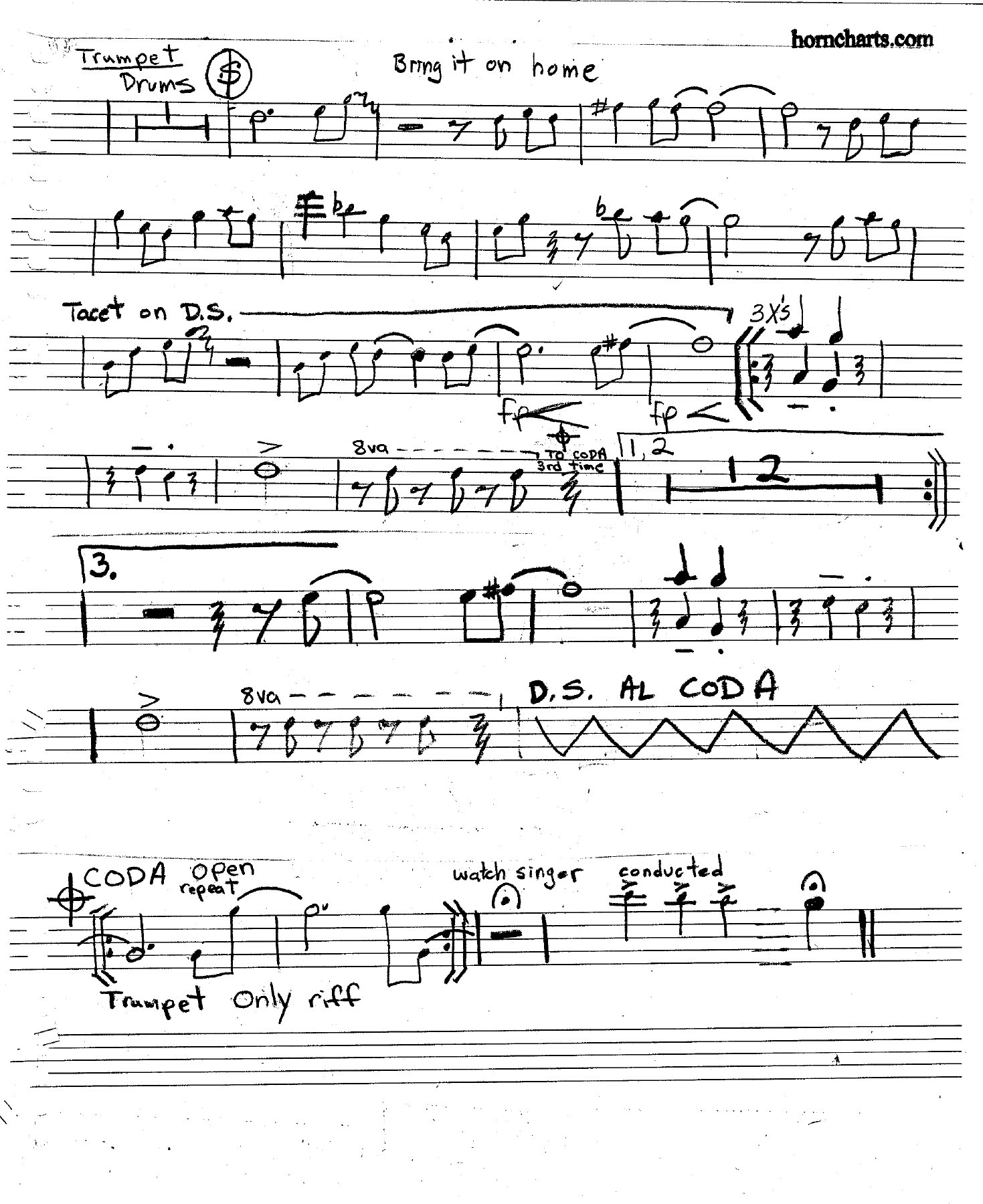 Bring it On Home — sheet music preview