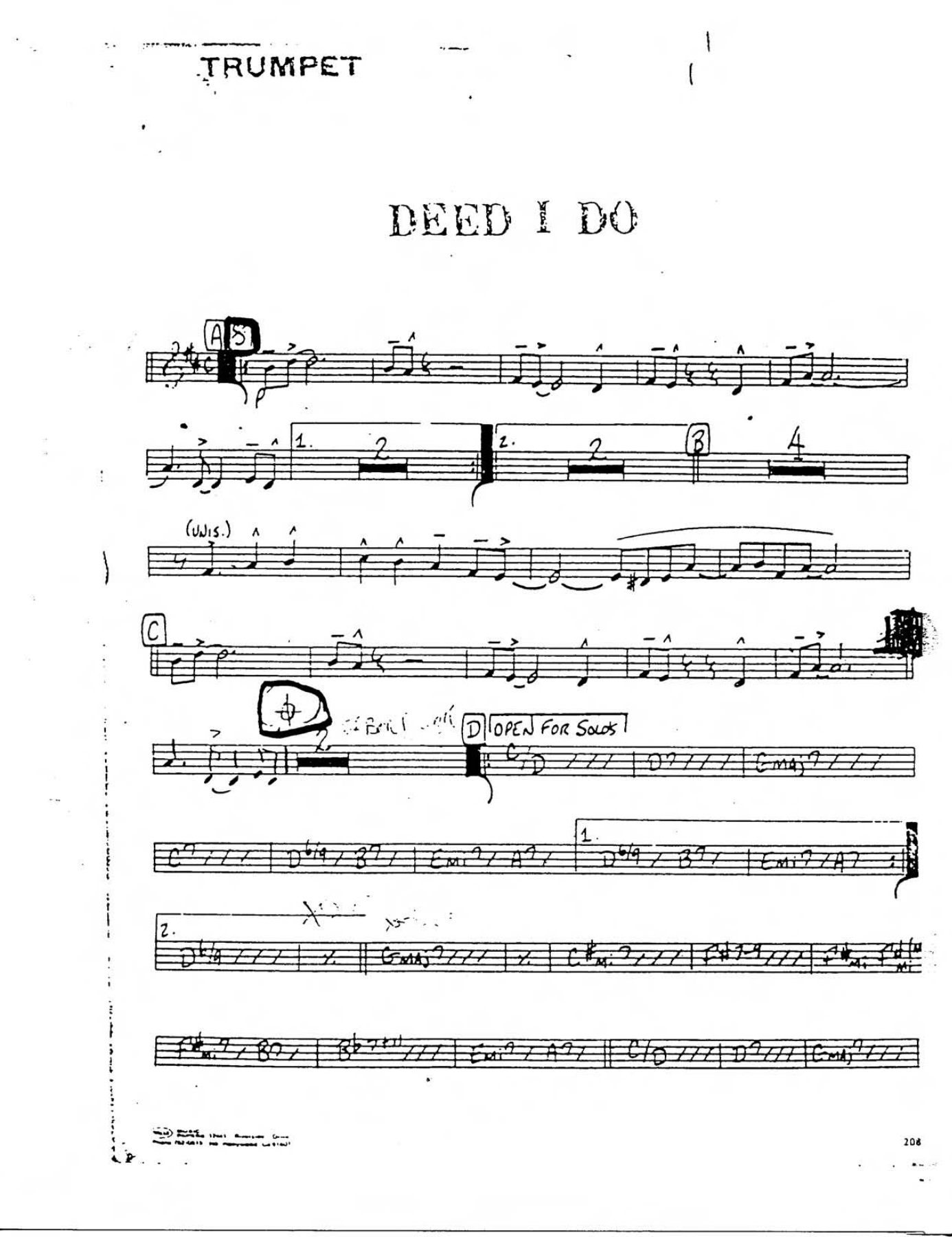 Deed I Do — sheet music preview