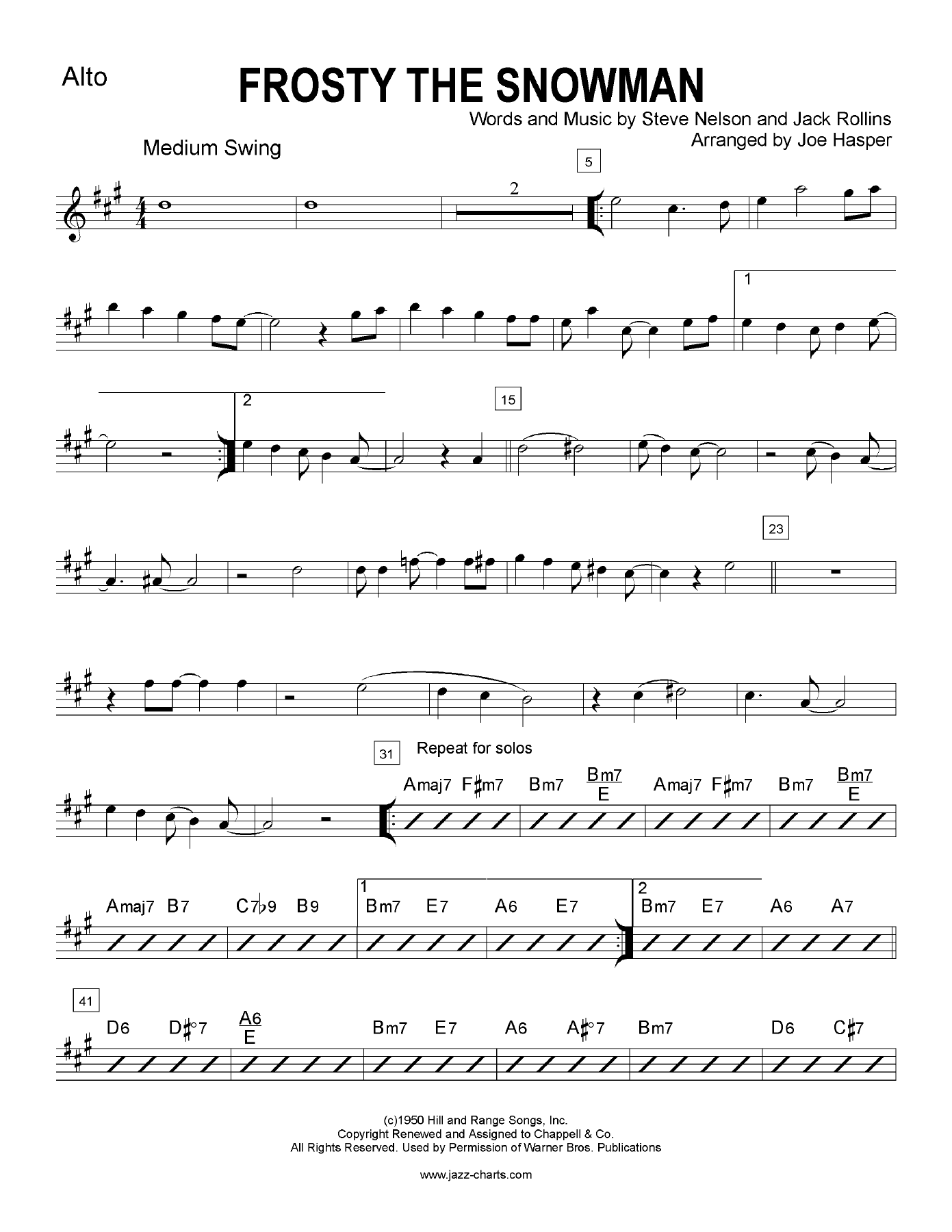Frosty The Snowman — sheet music preview