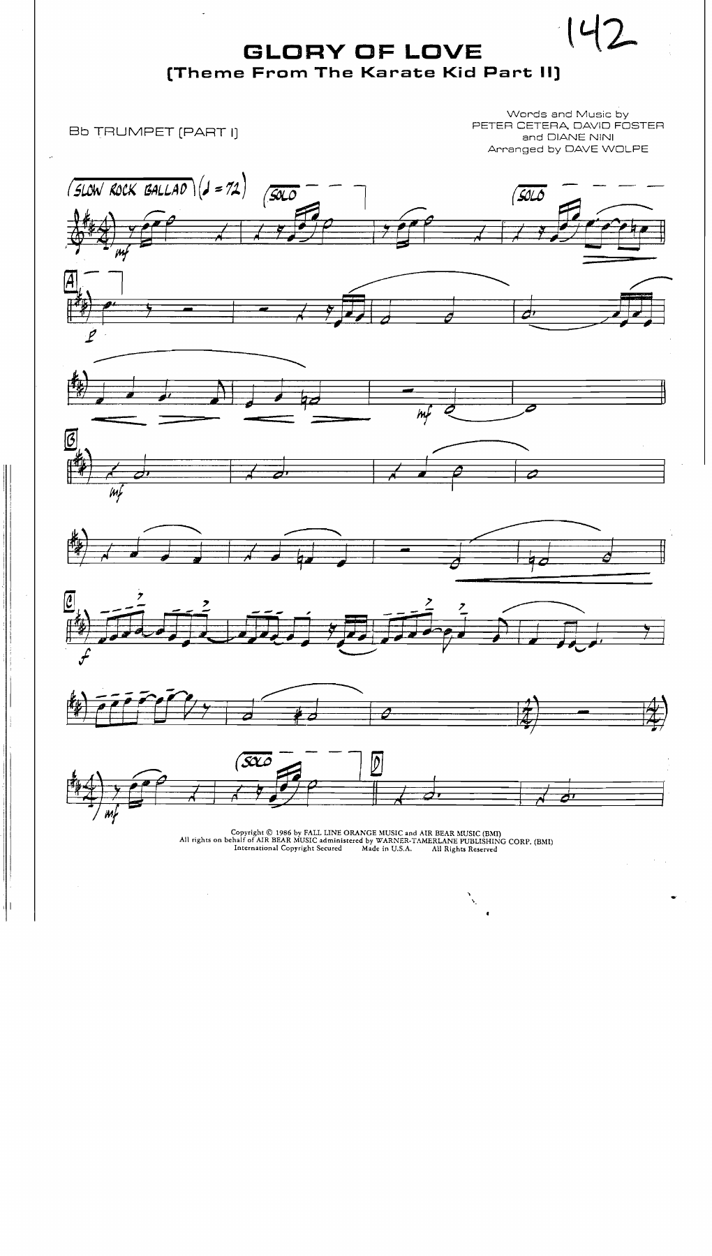Glory Of Love — sheet music preview