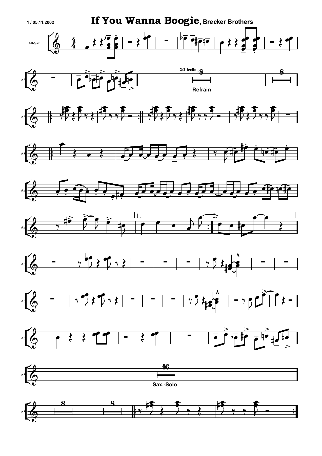 If You Wanna Boogie AS — sheet music preview