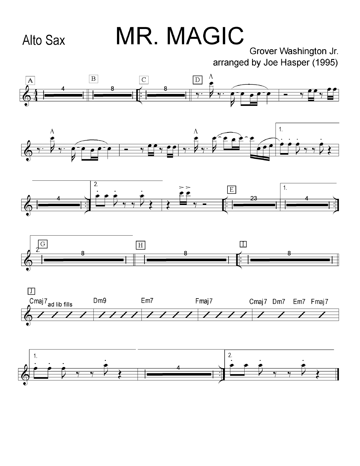 Mr. Magic — sheet music preview