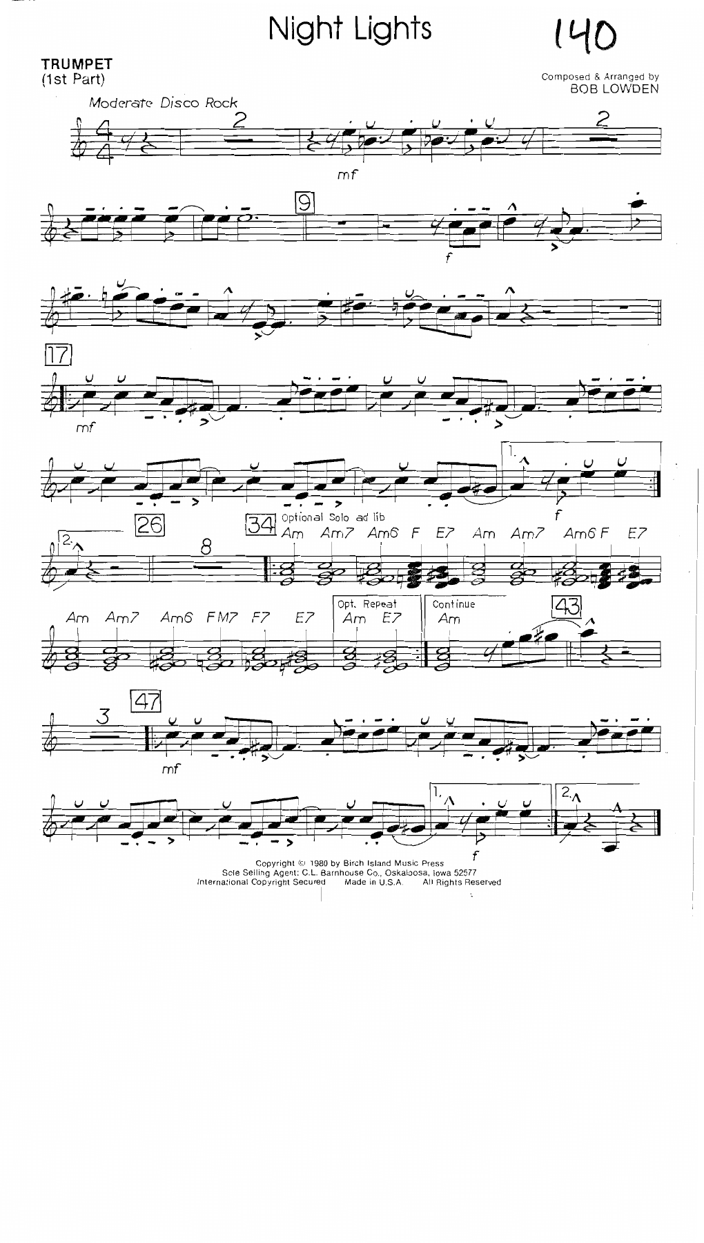 Night Lights — sheet music preview