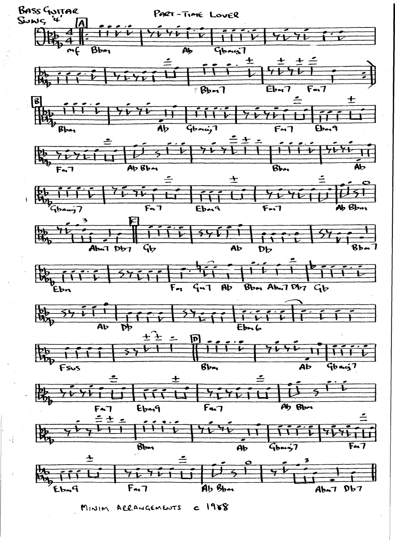 Bass n Drums — Big Band Vocal sheet music by MINIM ARRANGEMENTS | Funk