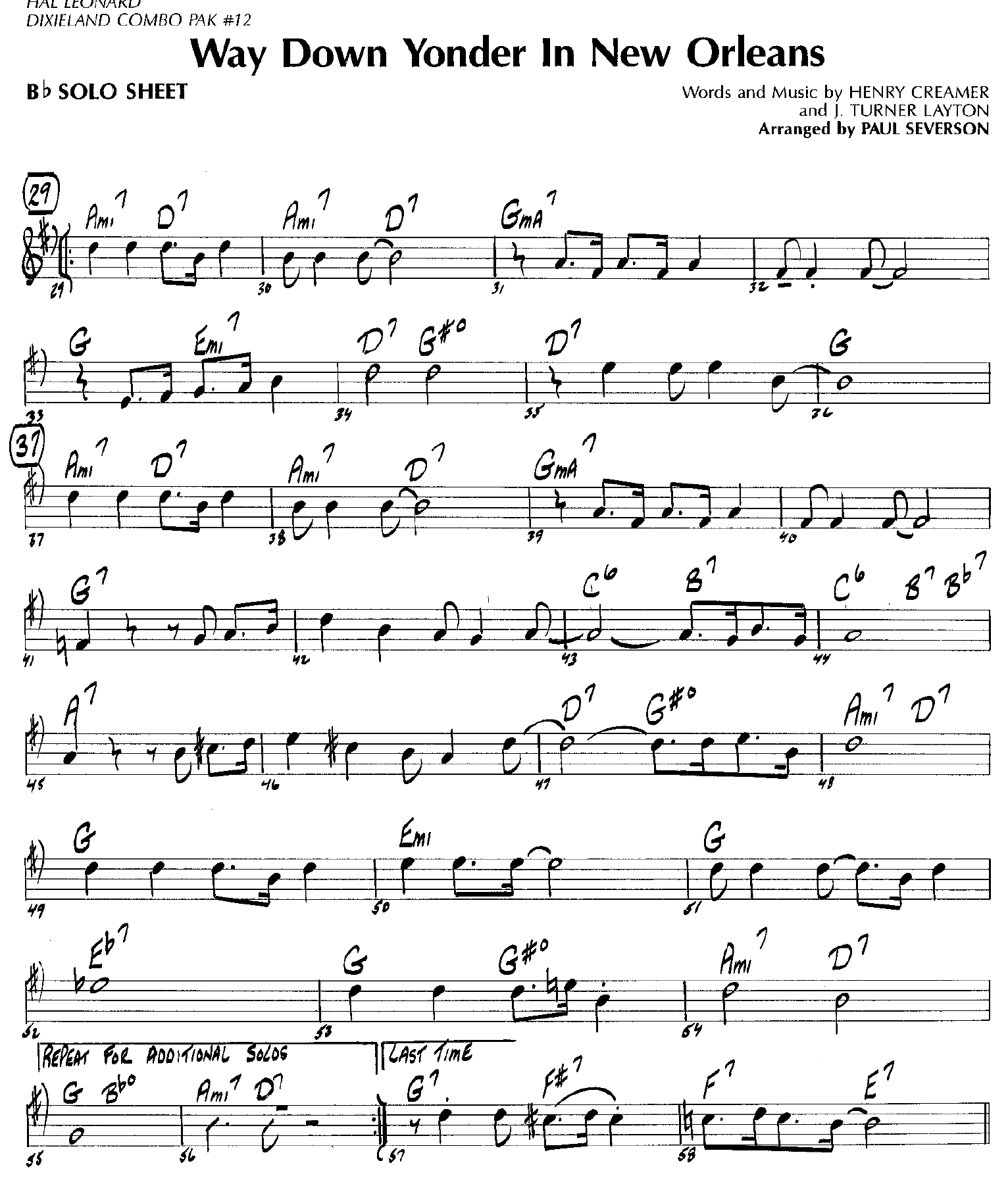 Way Down Yonder In New Orleans — sheet music preview