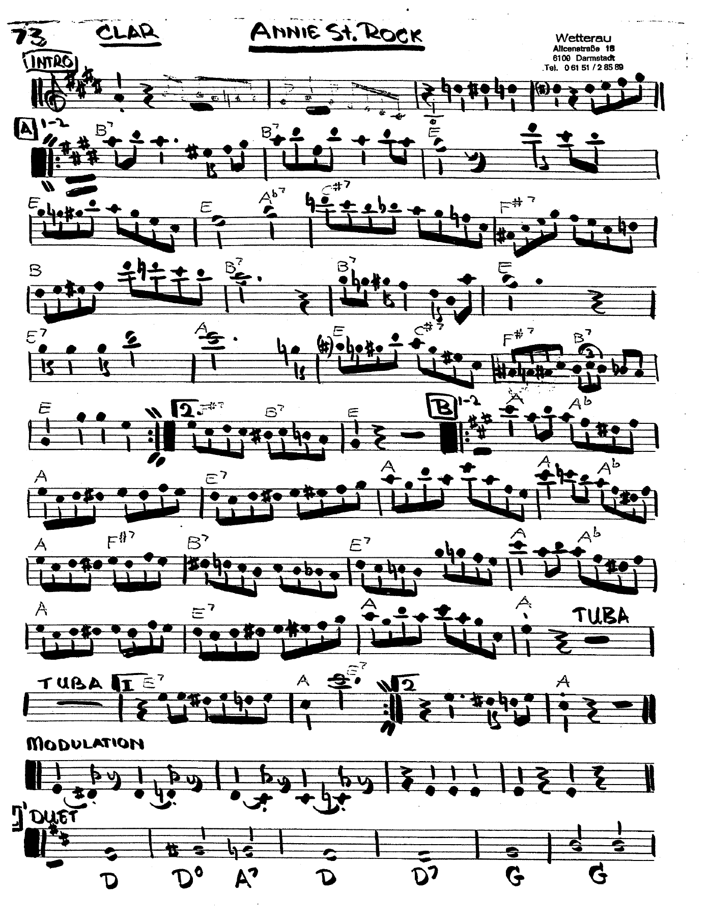 Annie Street Rock - Sonnanstine & Wetterau - Handwritten — sheet music preview