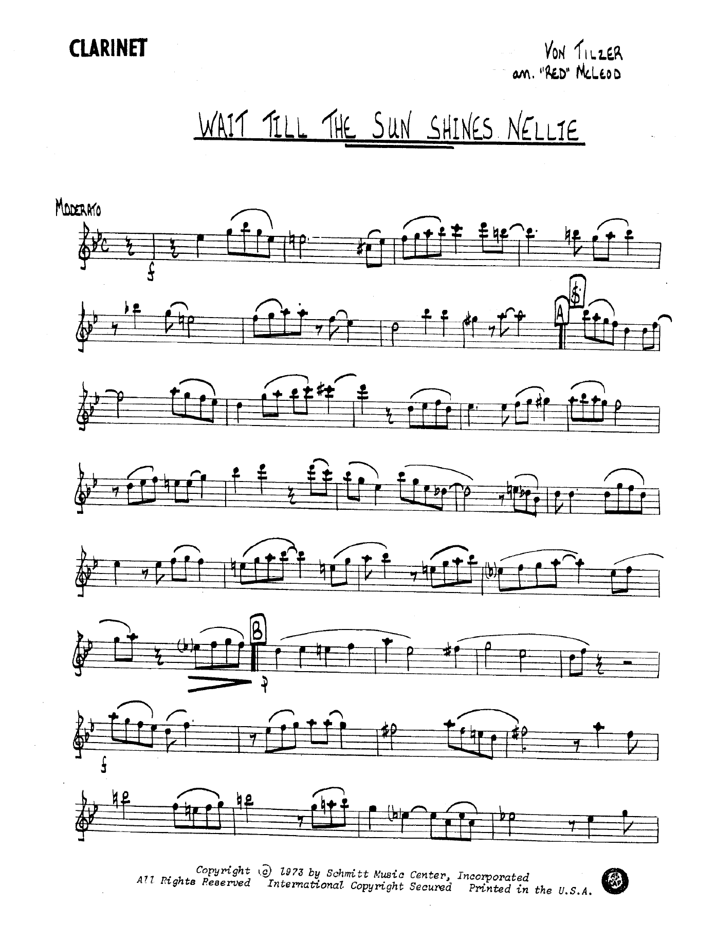 Wait Till The Sun Shines Nellie — sheet music preview