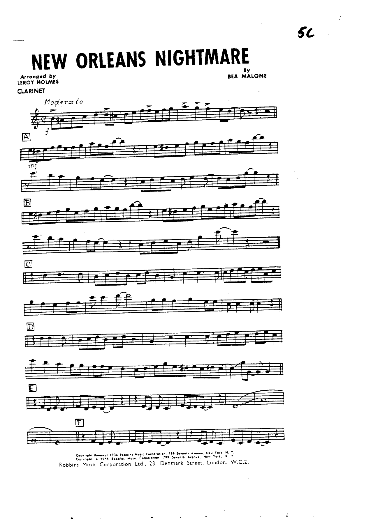 New Orleans Nightmare (L.Holmes) — sheet music preview