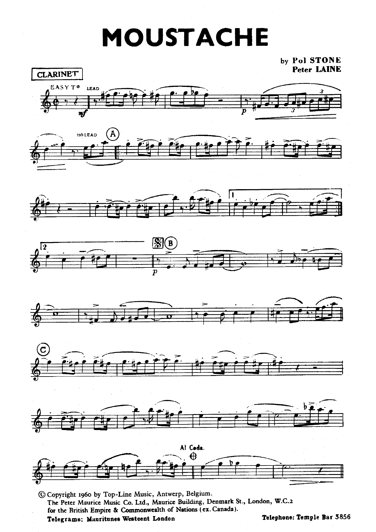 Moustache — sheet music preview