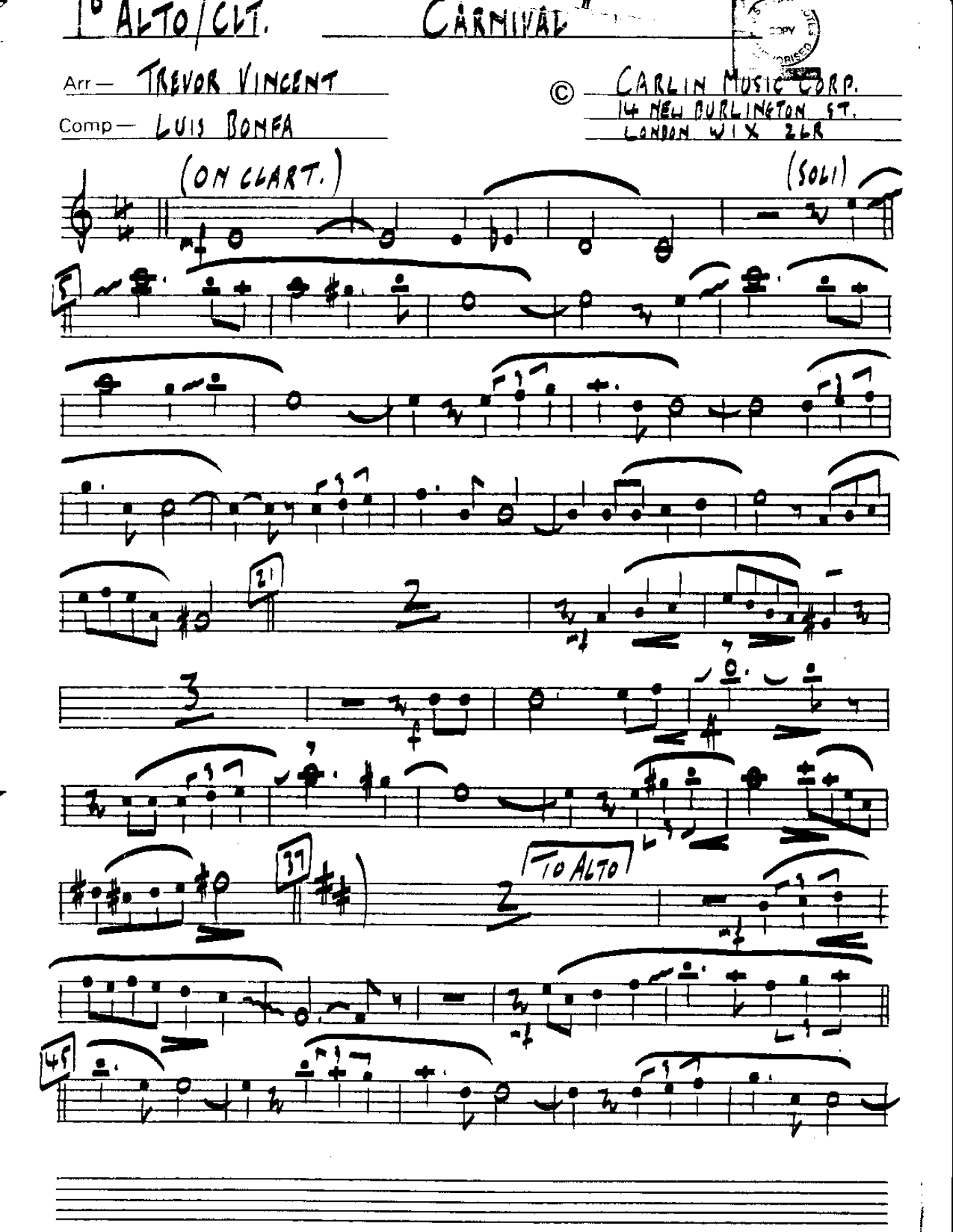 CARNIVAL — sheet music preview