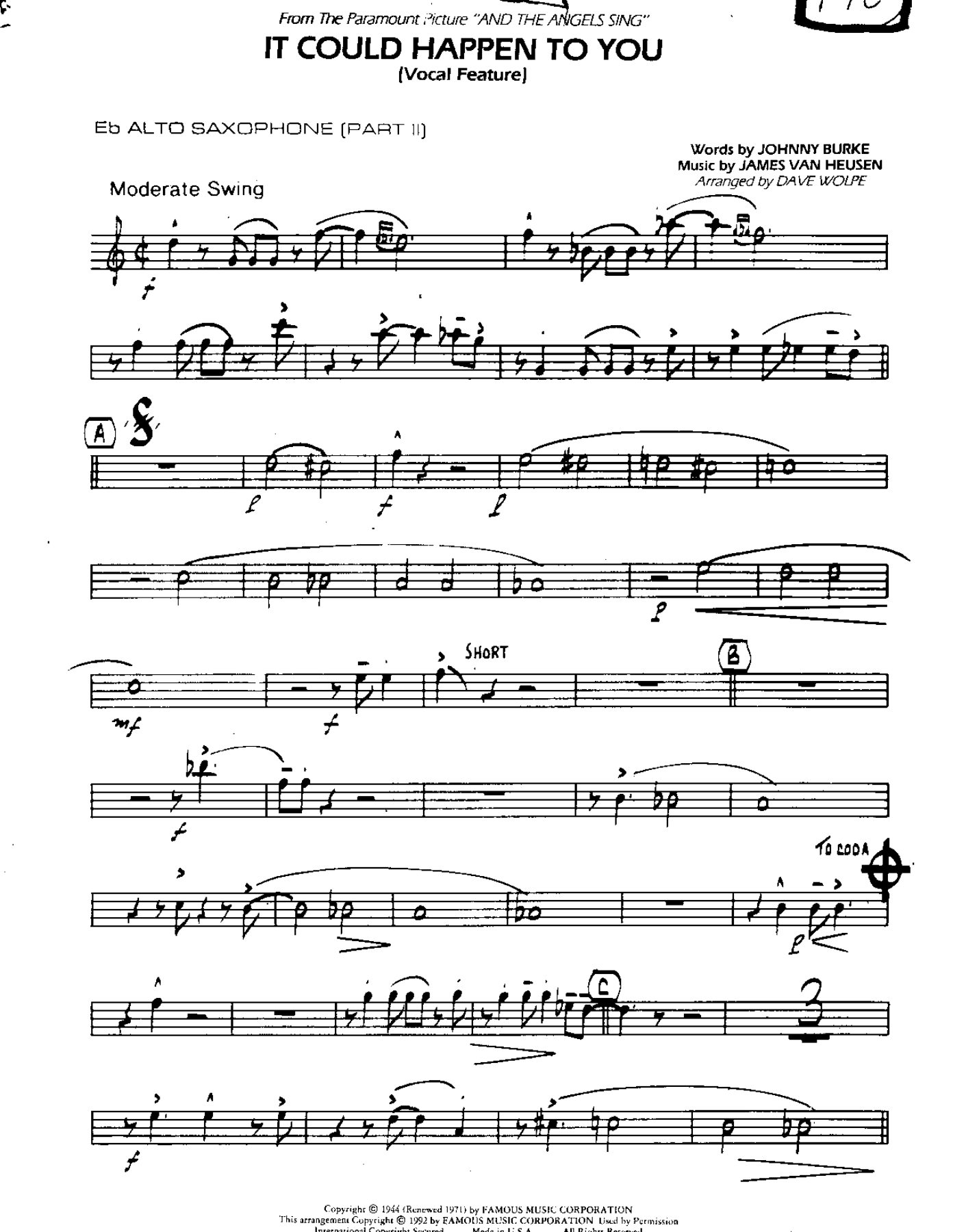 IT Could Happen to You — sheet music preview