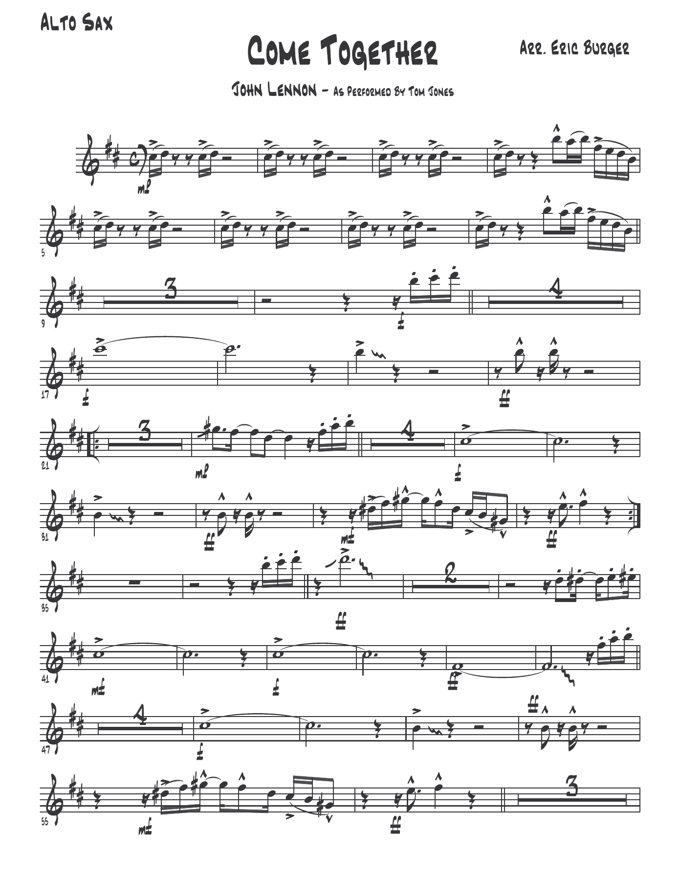 Come Together — sheet music preview